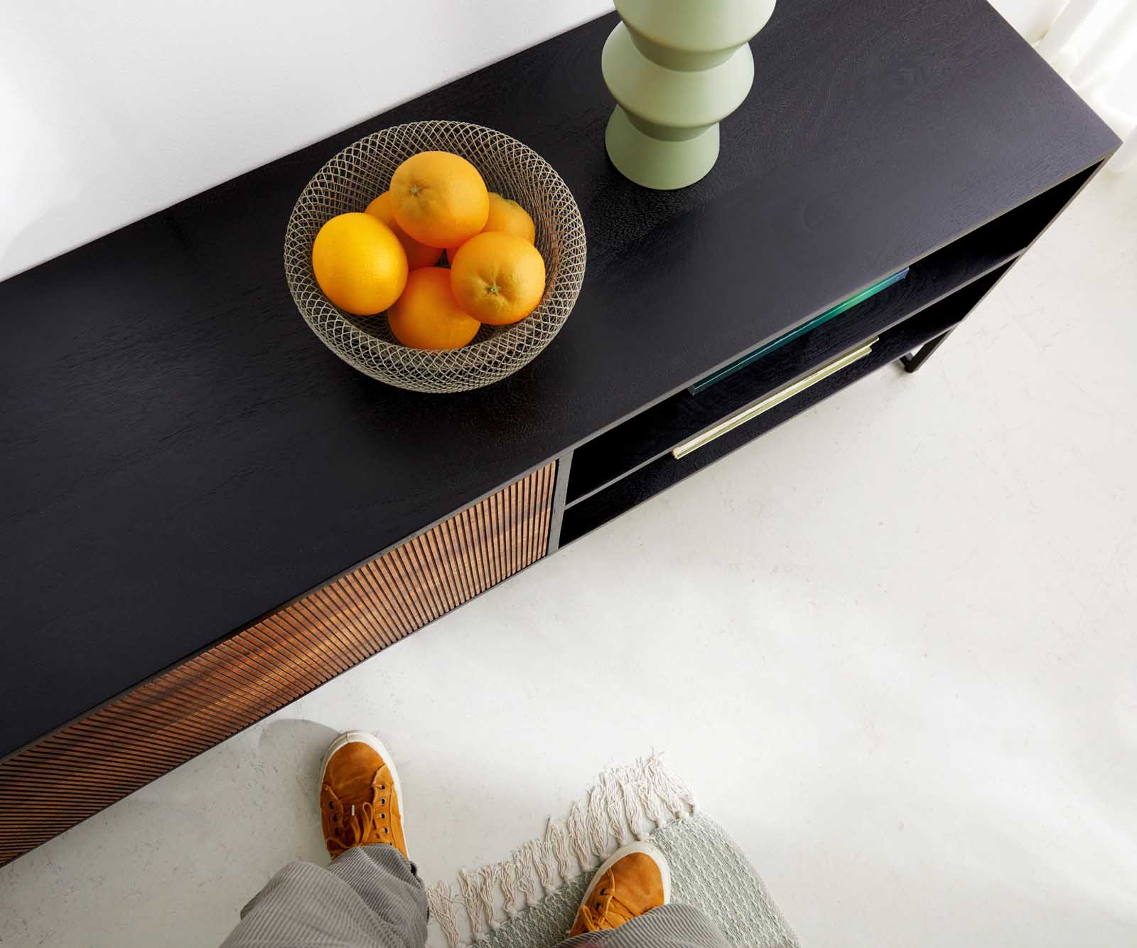 Dressoir Vaag 200 cm Sheesham natuur mango zwart 2 deuren 2 vakken 5 Dressoir Vaag 200 cm Sheesham natuur mango zwart 2 deuren 2 vakken 5