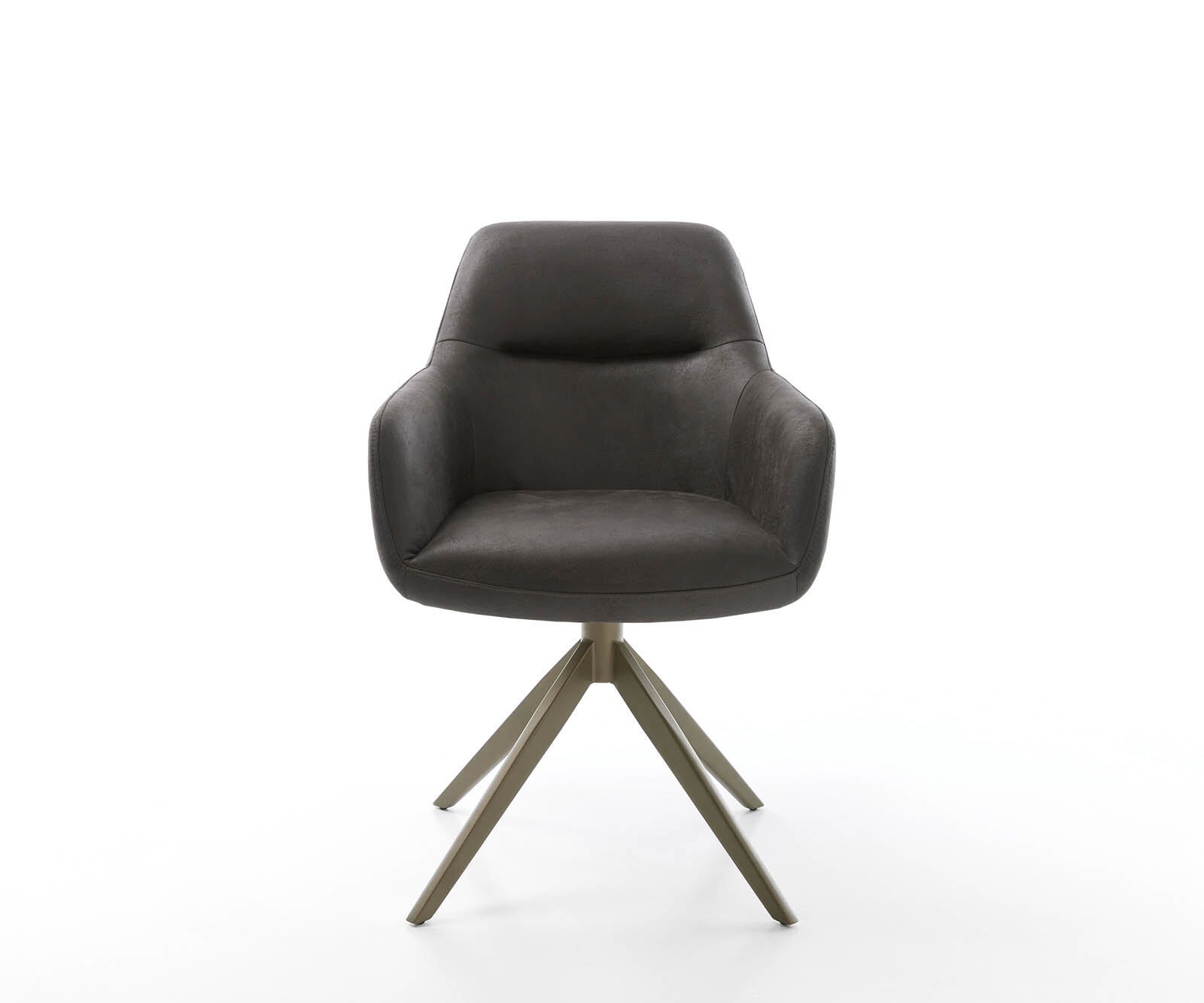 Draaistoel Pejo-Flex microvelours antraciet vintage kruisframe breed afwerking met titanium 360° draaibaar pocketveer kern 1