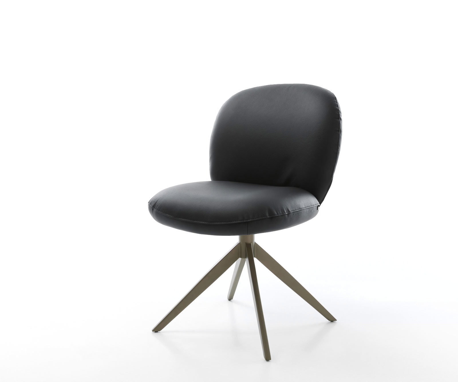 Draaistoel Nube-Flex echt leer zwart kruisframe breed afwerking met titanium 360° draaibaar rocker-functie pocketveer kern Draaistoel Nube-Flex echt leer zwart kruisframe breed afwerking met titanium 360° draaibaar rocker-functie pocketveer kern