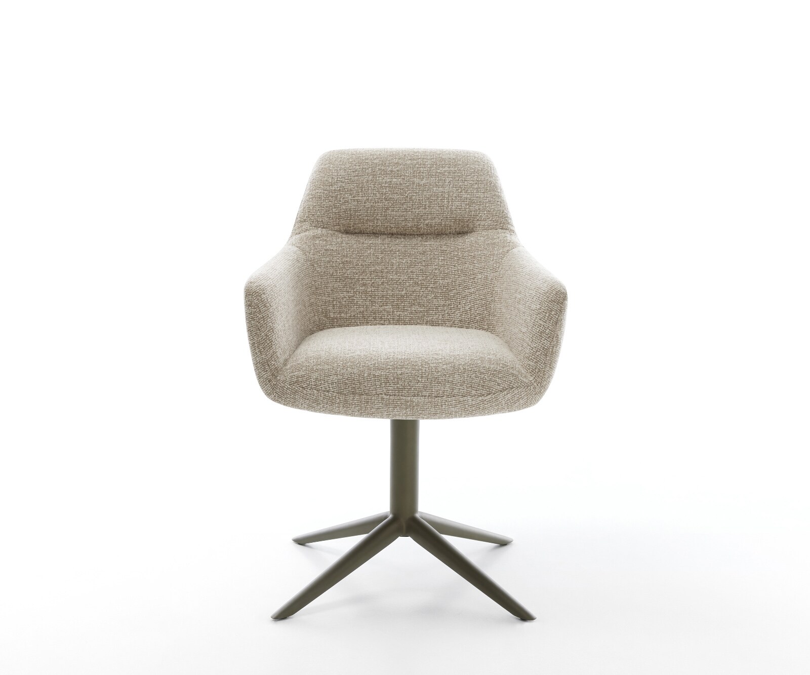 Draaistoel Pejo-Flex geweven stof beige kruispoot afwerking met titanium 360° draaibaar rocker-functie pocketveer kern 2