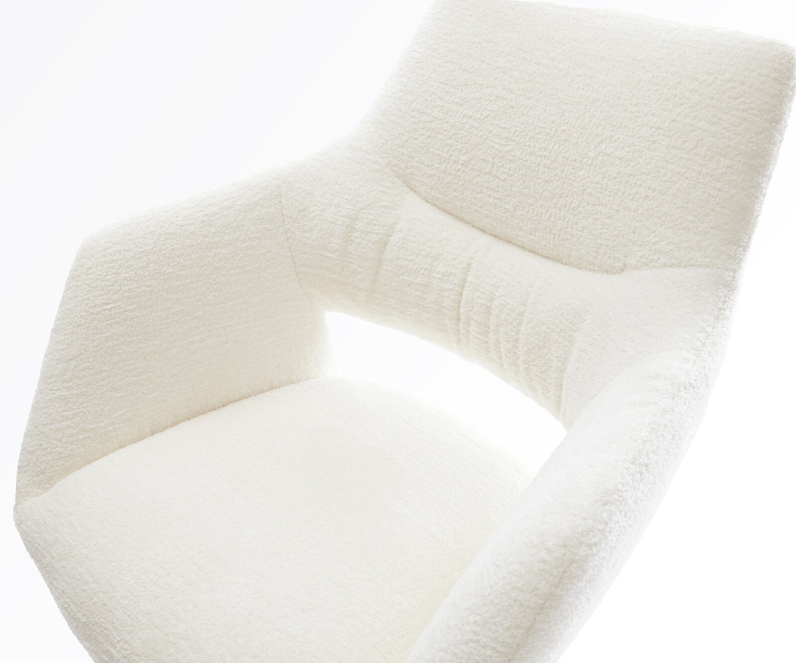 Barstoel Yago-Flex Bouclé zacht Beige Vrijkantelframe plat metaal Zwart Pocketvering 4