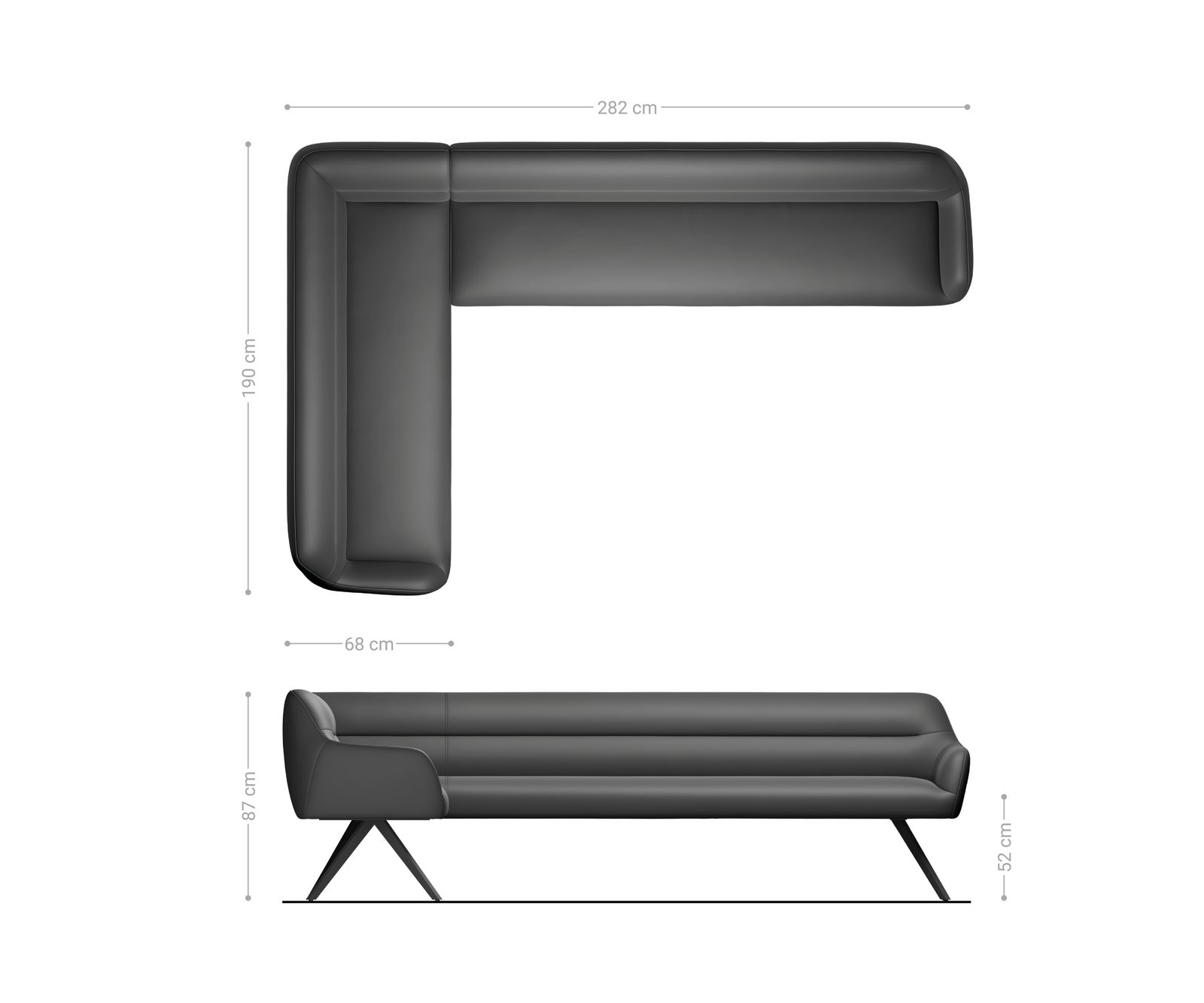 Eetkamerbank Taya-Flex 285x190 cm bouclé crème-wit hoekig kruisframe zwart pocketvering rechts 8