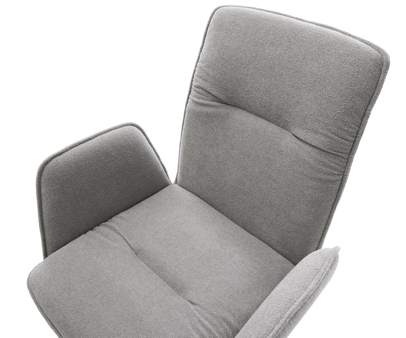 Draaistoel Vinja-Flex zachte stof met structuur grijs kruisframe breed wit 360° draaibaar rocker-functie 3