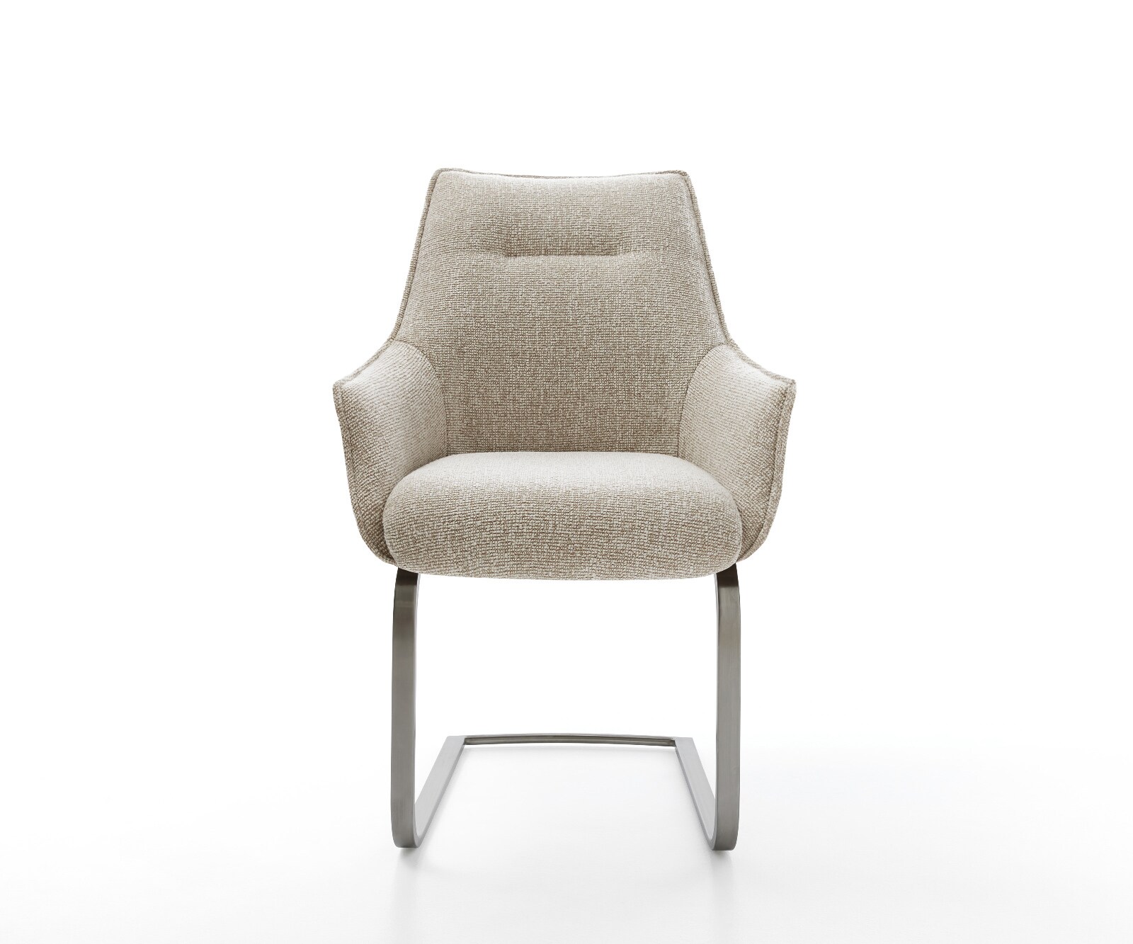 Sledemodel Alja-Flex met armleuning geweven stof beige sledemodel vlak grafiet pocketveer kern 2