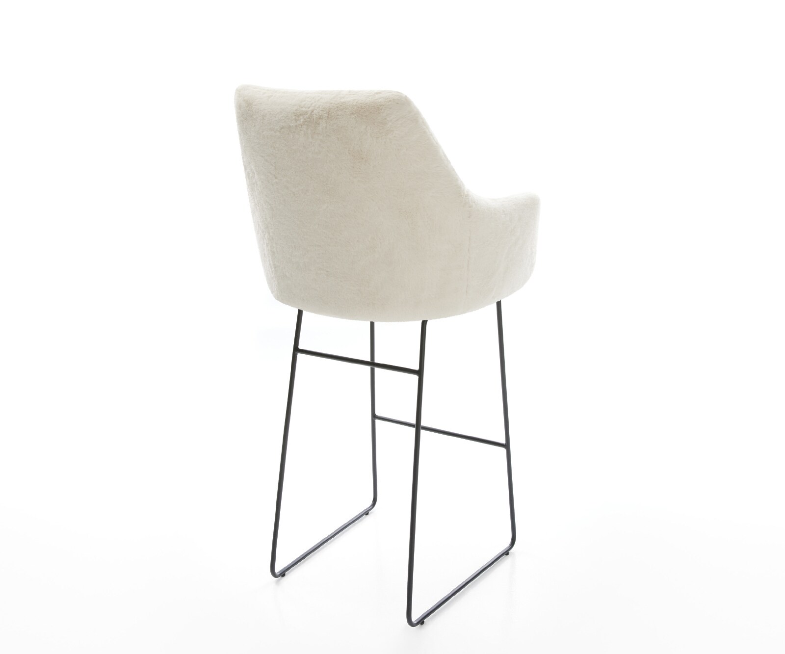 Barstoel Alja-Flex Pluchen Crème-wit Sledeonderstel metaal zwart Zwart Pocketvering 4