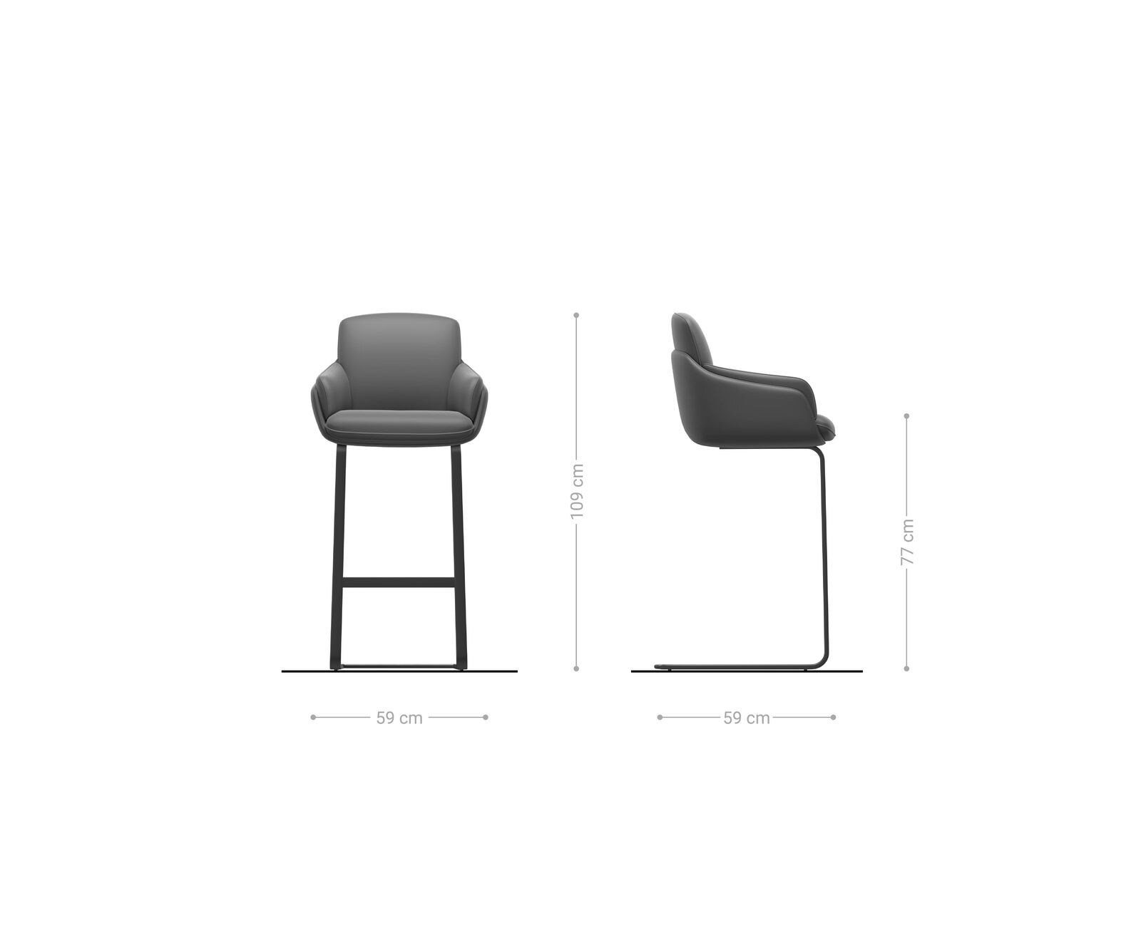 Barkruk Luan-Flex vrijstaand frame vlak RVS Materiaalmix mud pocketvering 6