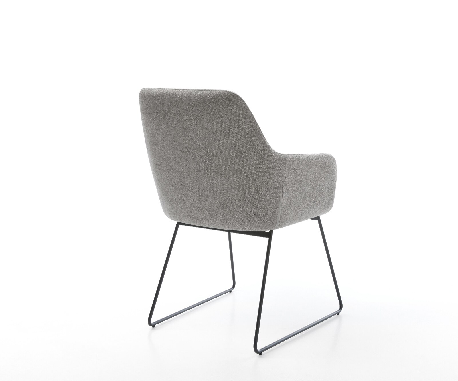 Eetkamerstoel Pejo-Flex zachte stof met structuur grijs slipframe zwart pocketveer kern 5