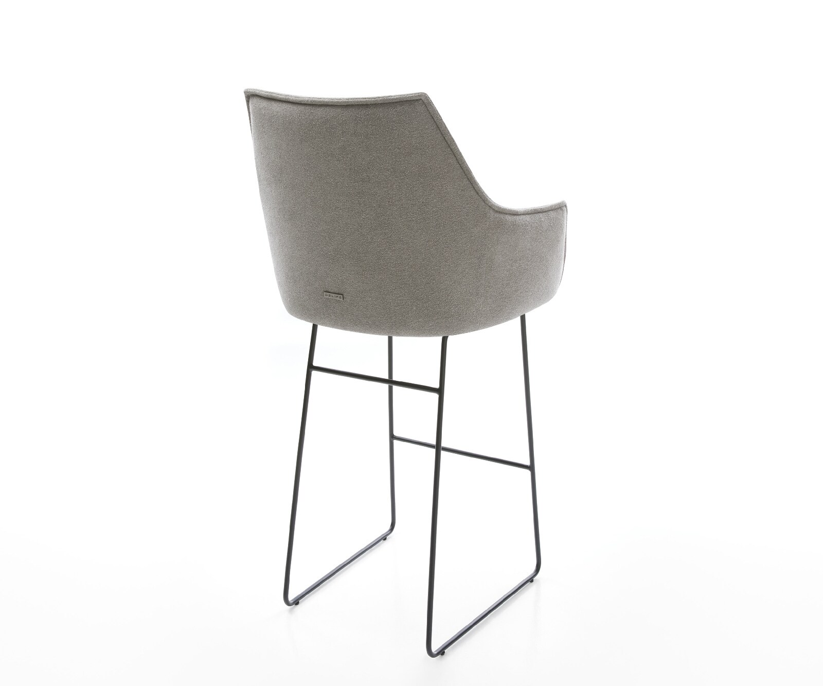 Barstoel Alja-Flex Zachte stof met structuur Grijs Sledeonderstel metaal zwart Zwart Pocketvering 5