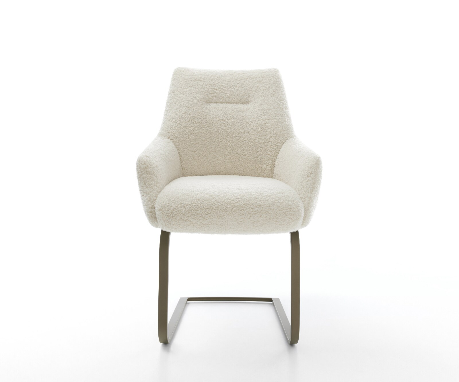 Sledemodel Alja-Flex met armleuning teddy beige sledemodel vlak afwerking met titanium pocketveer kern 2