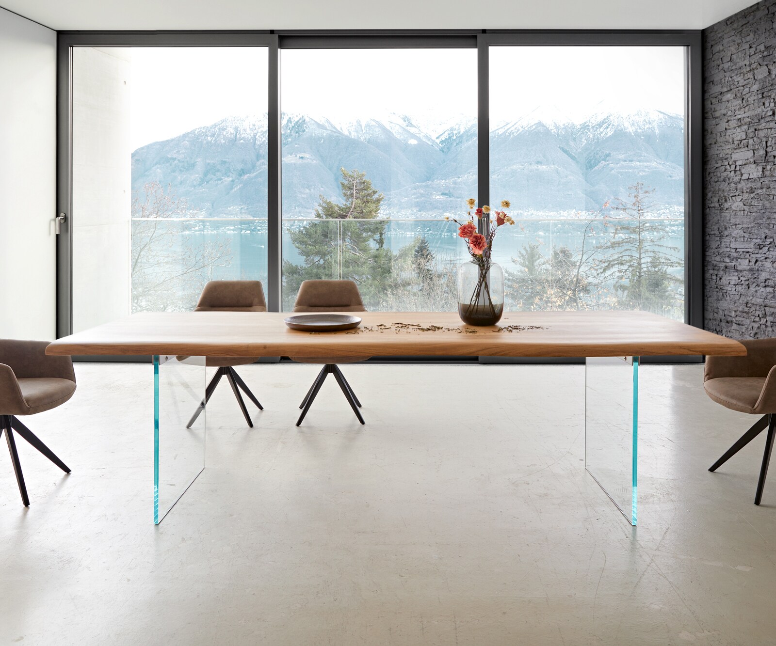 Eettafel Edge 260x100 acacia natuur glas Live-Edge 1