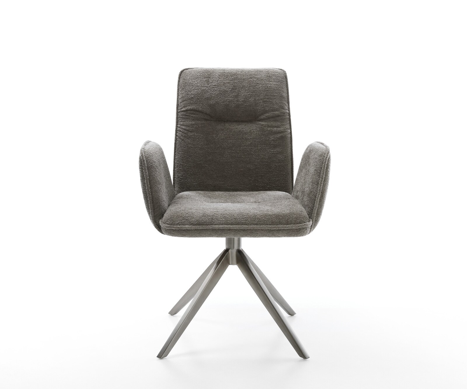 Draaistoel Vinja-Flex bouclé zacht mud kruisframe breed grafiet 360° draaibaar rocker-functie 2