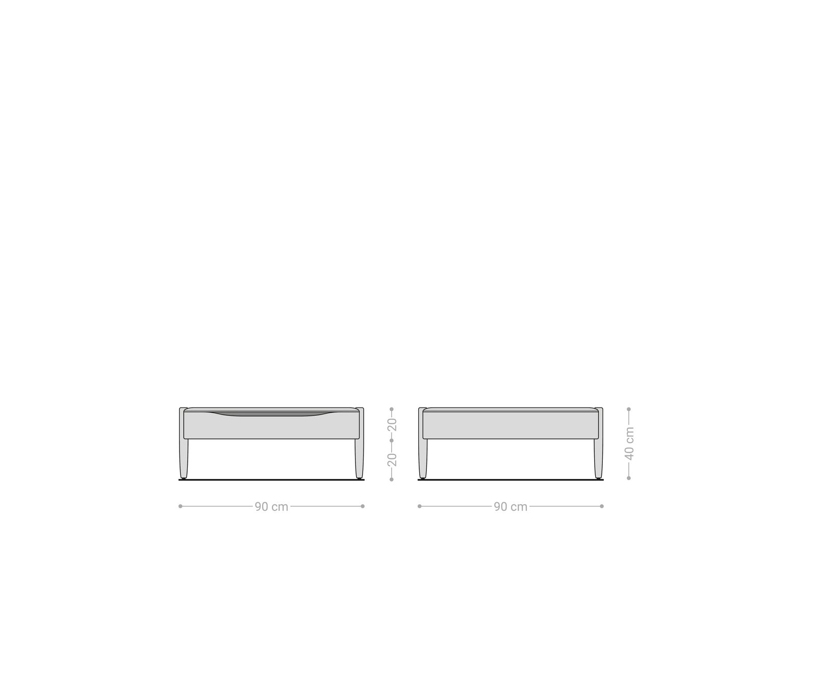 Salontafel Simcha 90x90 cm natuur acacia 1 klep 6