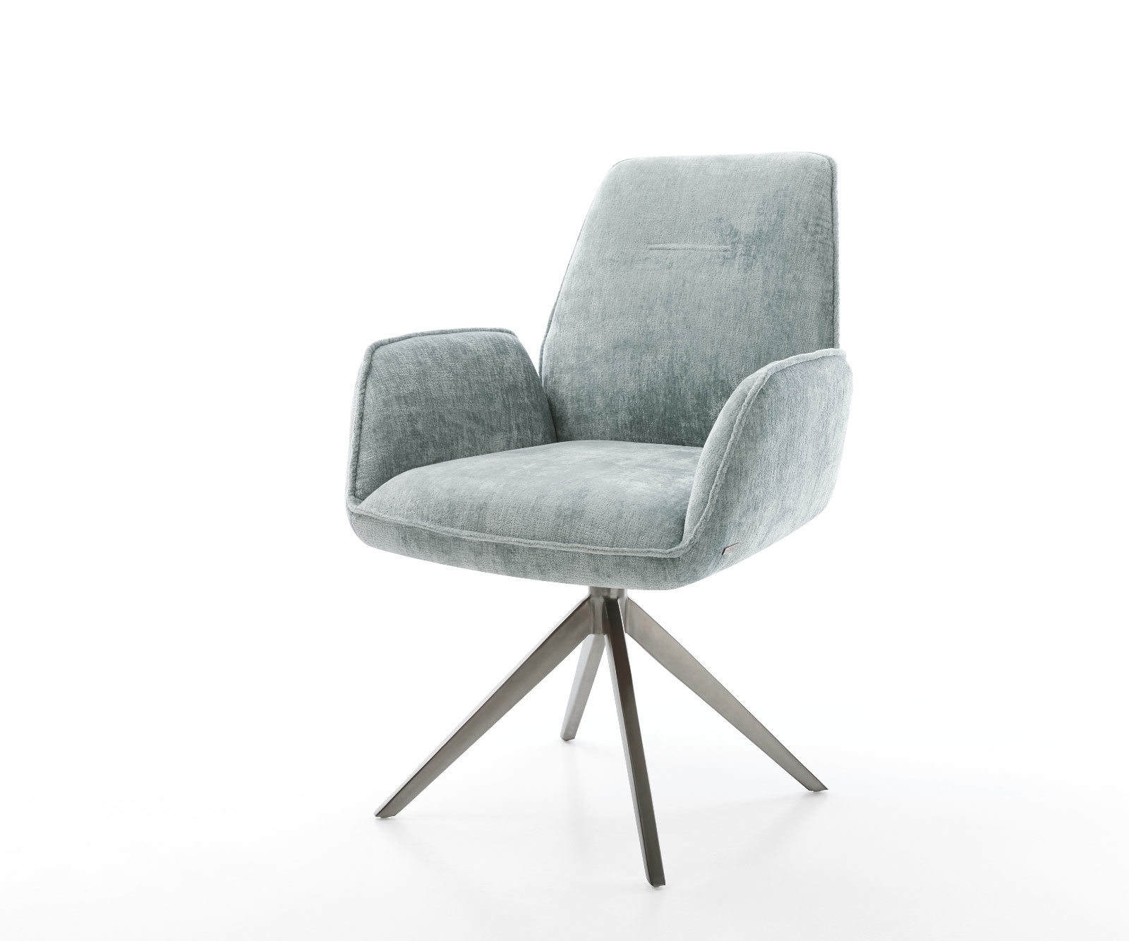 Draaistoel Zoa-Flex chenille pastelblauw kruisframe breed grafiet 360° draaibaar rocker-functie pocketveer kern Draaistoel Zoa-Flex chenille pastelblauw kruisframe breed grafiet 360° draaibaar rocker-functie pocketveer kern