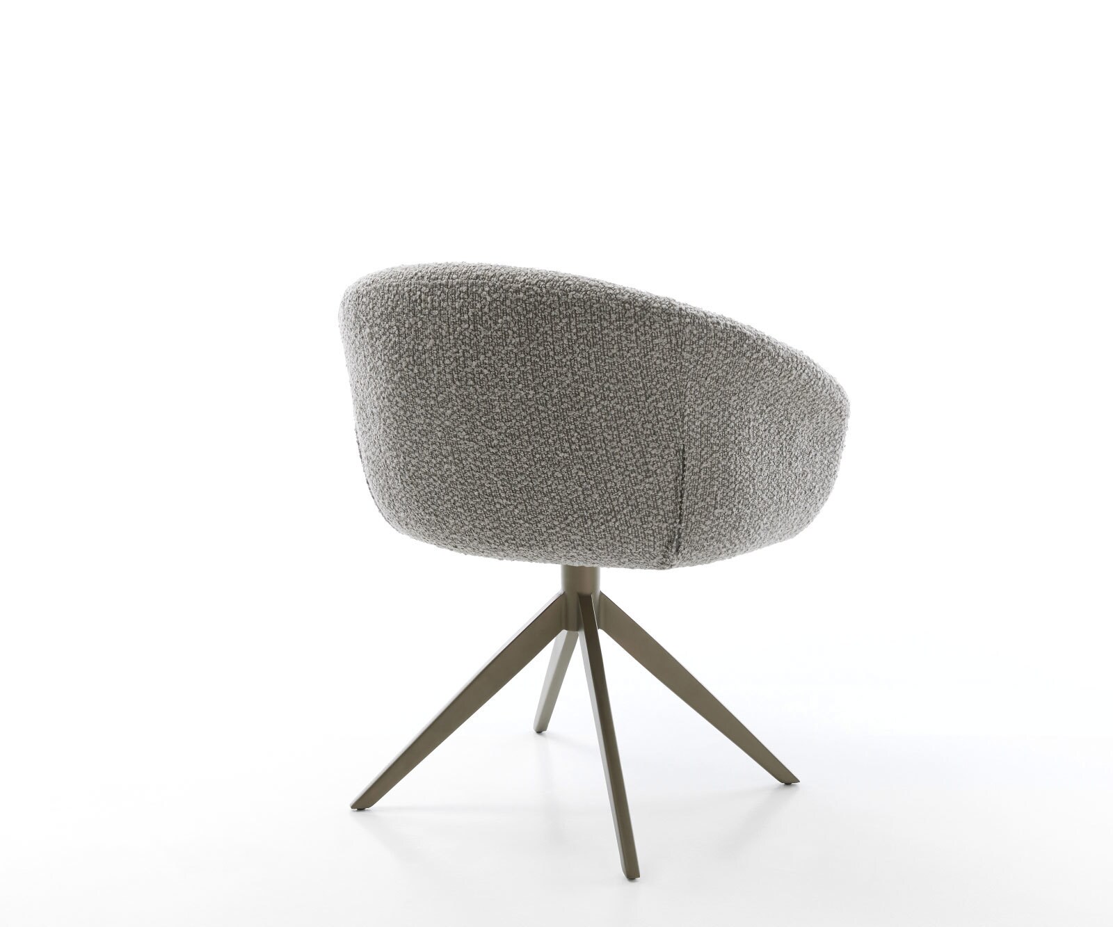 Draaistoel Vinka-Flex met armleuning bouclé zilver grijs kruisframe breed afwerking met titanium 360° draaibaar rocker-functie pocketveer kern 4