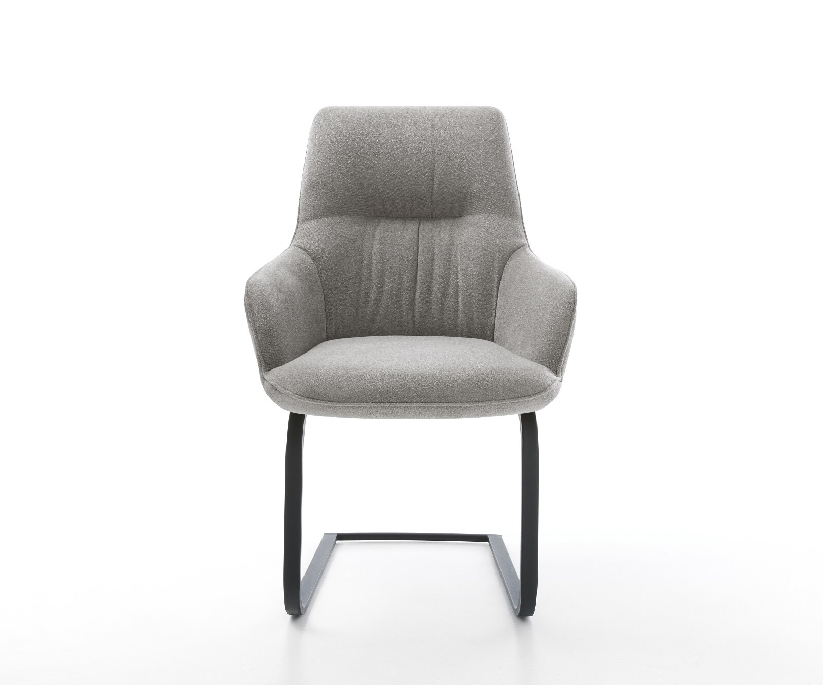 Sledemodel Zelia-Flex met armleuning zachte stof met structuur grijs sledemodel vlak zwart pocketveer kern 2