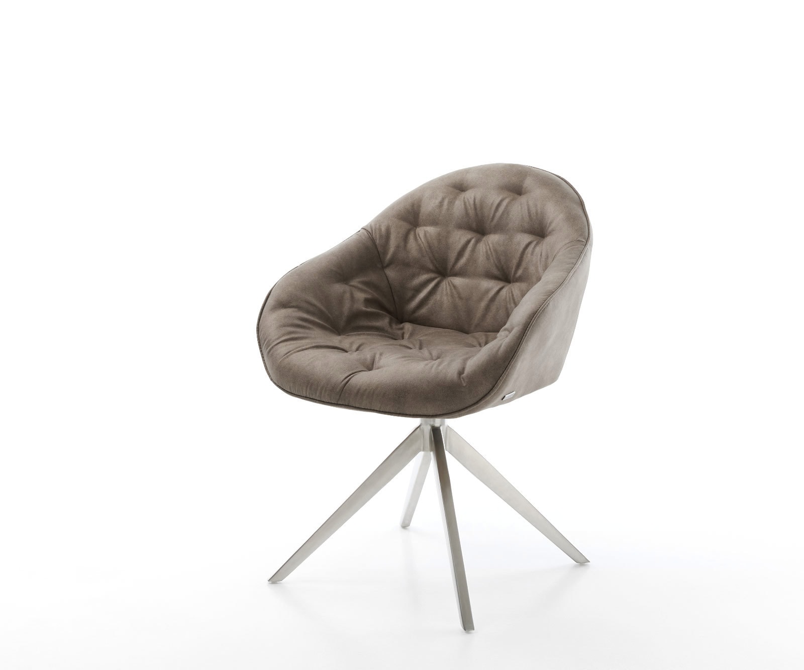 Draaistoel Gaio-Flex microvelours taupe vintage kruisframe breed roestvrij staal 360° draaibaar rocker-functie Draaistoel Gaio-Flex microvelours taupe vintage kruisframe breed roestvrij staal 360° draaibaar rocker-functie