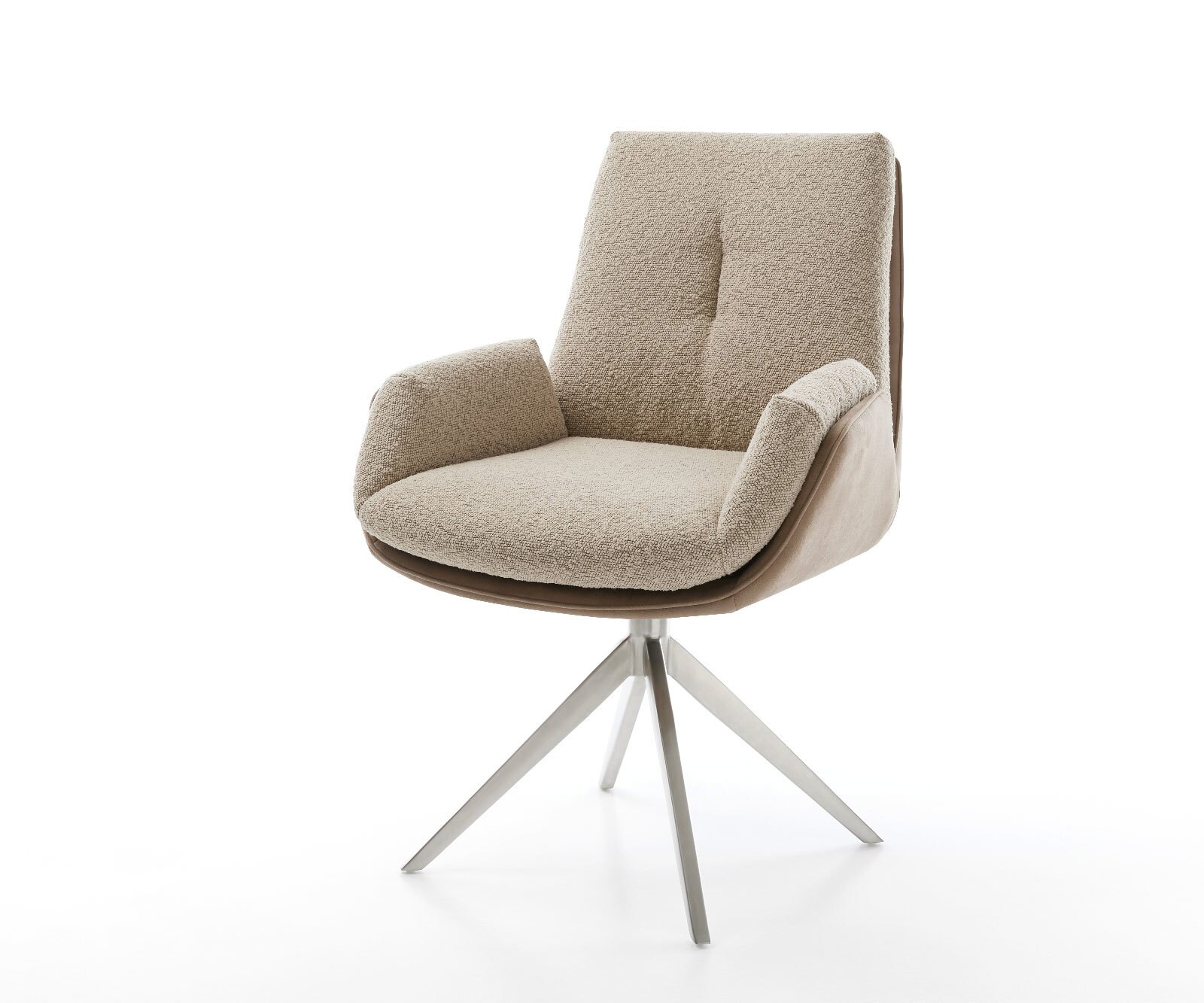 Draaistoel Clea-Flex microvelours mud vintage kruisframe breed roestvrij staal 360° draaibaar rocker-functie