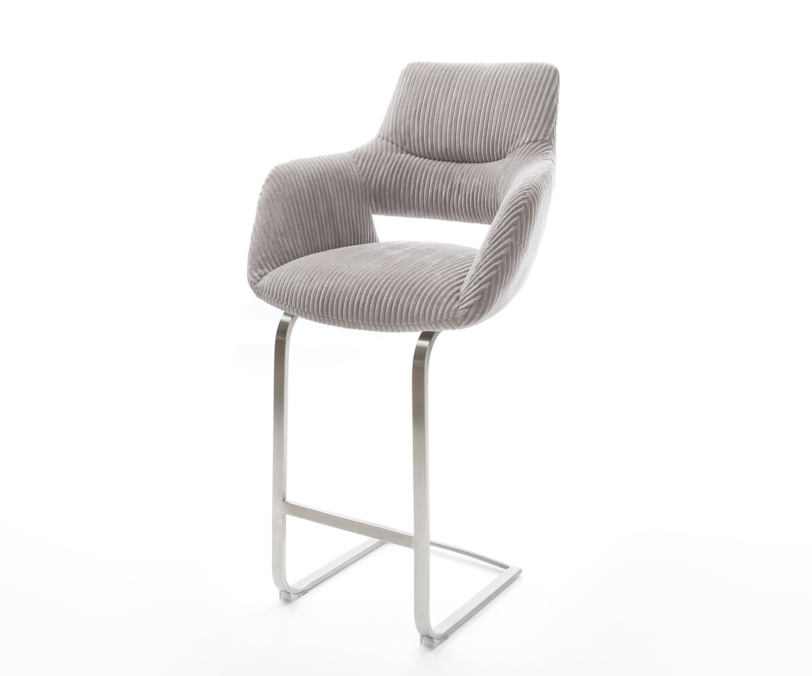 Barstoel Yago-Flex Cord zilvergrijs vrijstaand vlak RVS pocketvering 1