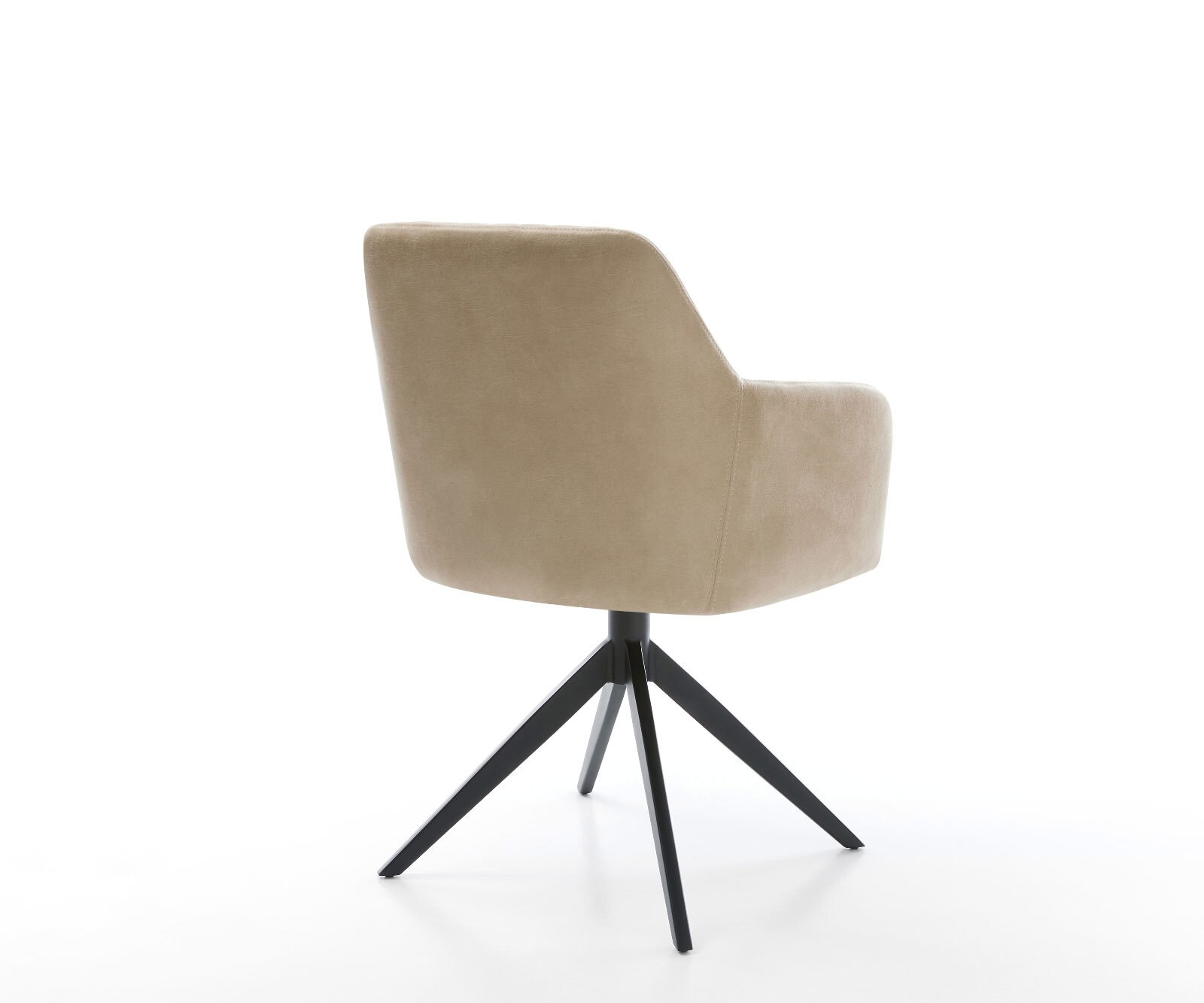 Draaistoel Greg-Flex microvelours beige vintage kruisframe breed zwart 360° draaibaar rocker-functie pocketveer kern 4