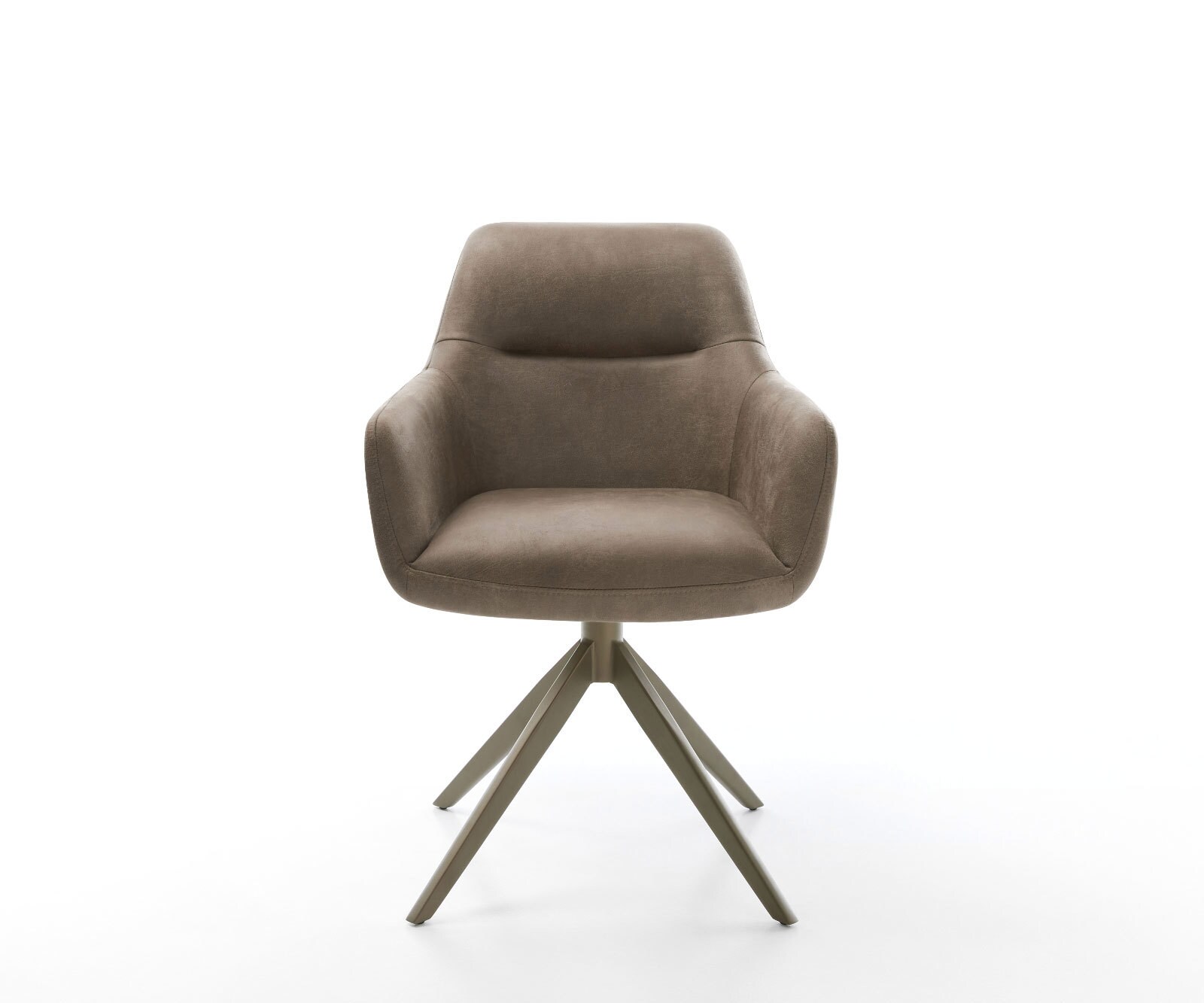 Draaistoel Pejo-Flex microvelours taupe vintage kruisframe breed afwerking met titanium 360° draaibaar rocker-functie pocketveer kern 1