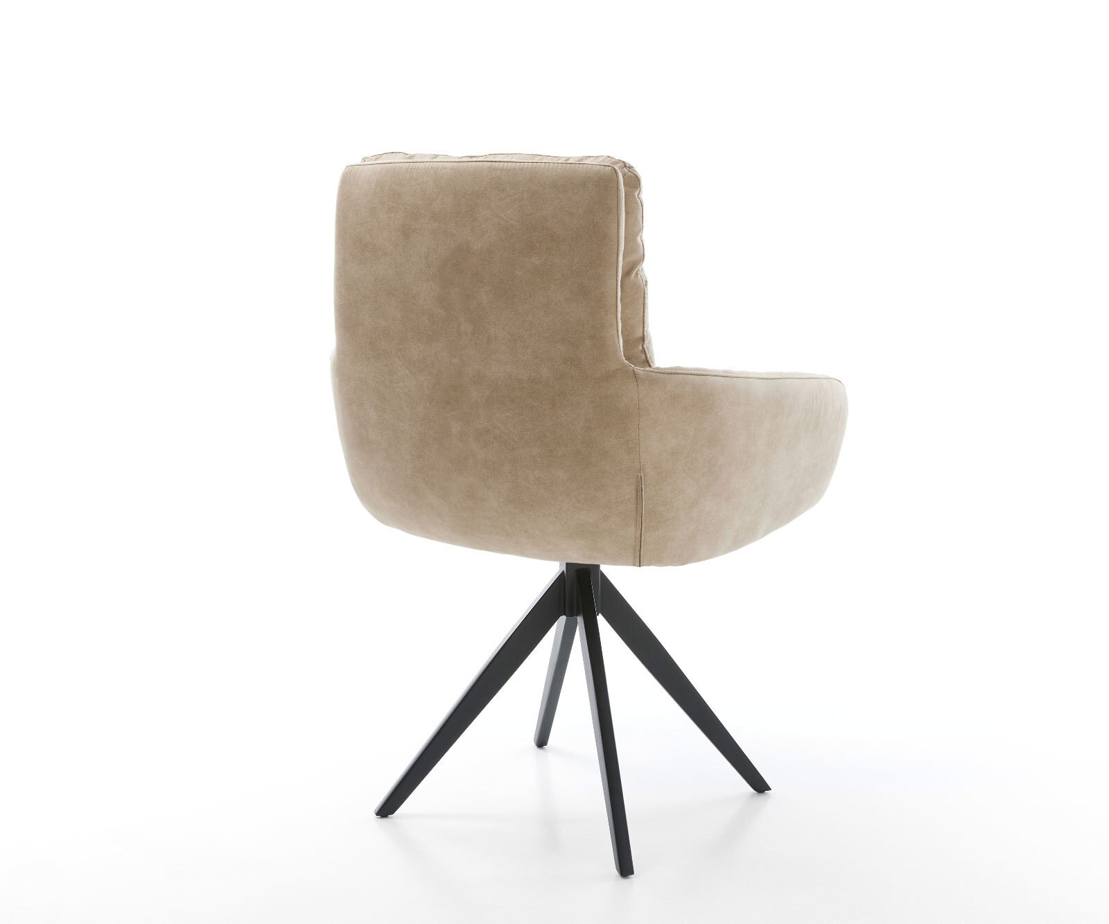 Eetkamerstoel Abelia-Flex met armleuning microvelours beige vintage kruisframe hoekig zwart 4 Eetkamerstoel Abelia-Flex met armleuning microvelours beige vintage kruisframe hoekig zwart 4