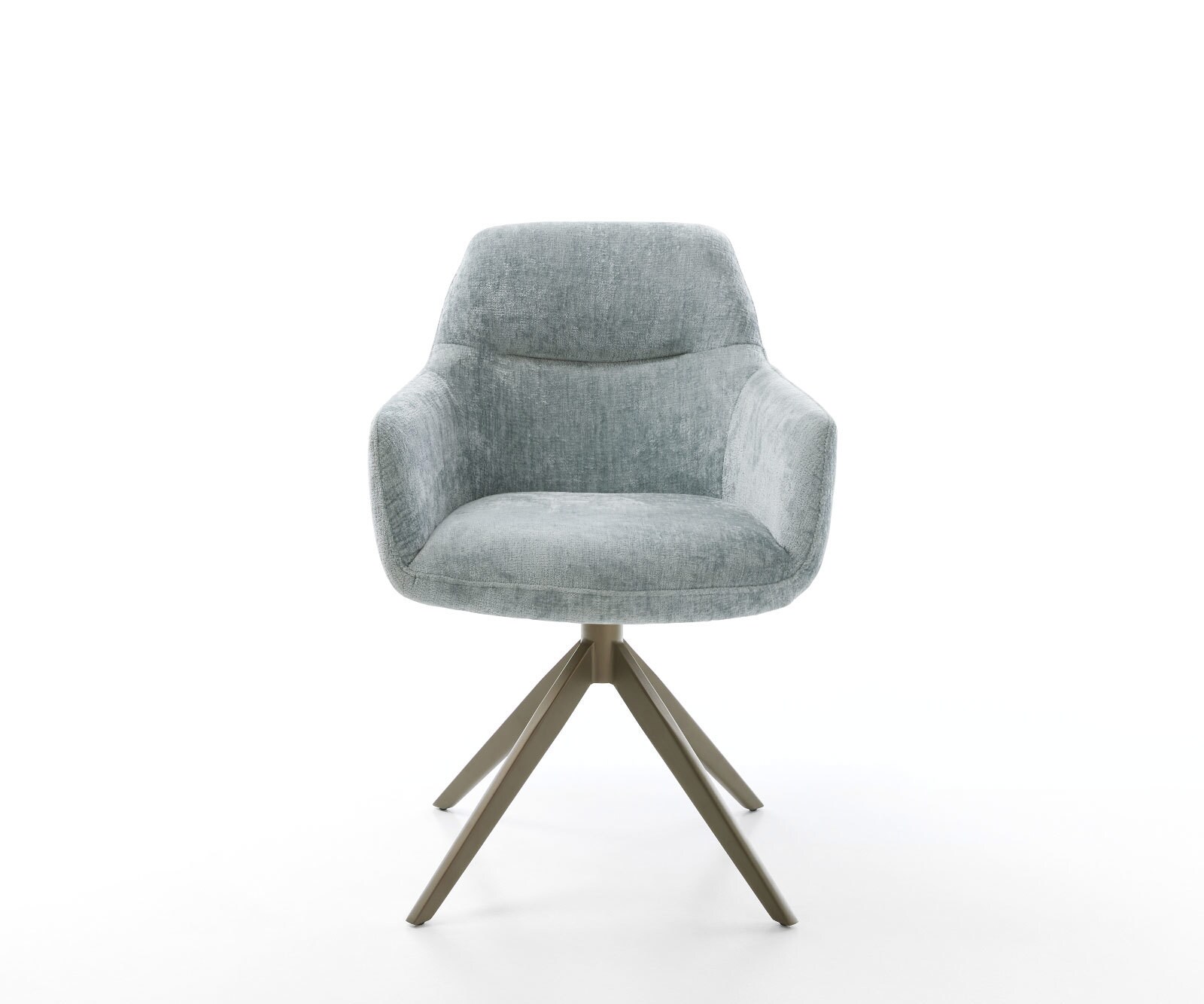 Draaistoel Pejo-Flex chenille pastelblauw kruisframe breed afwerking met titanium 360° draaibaar pocketveer kern 1