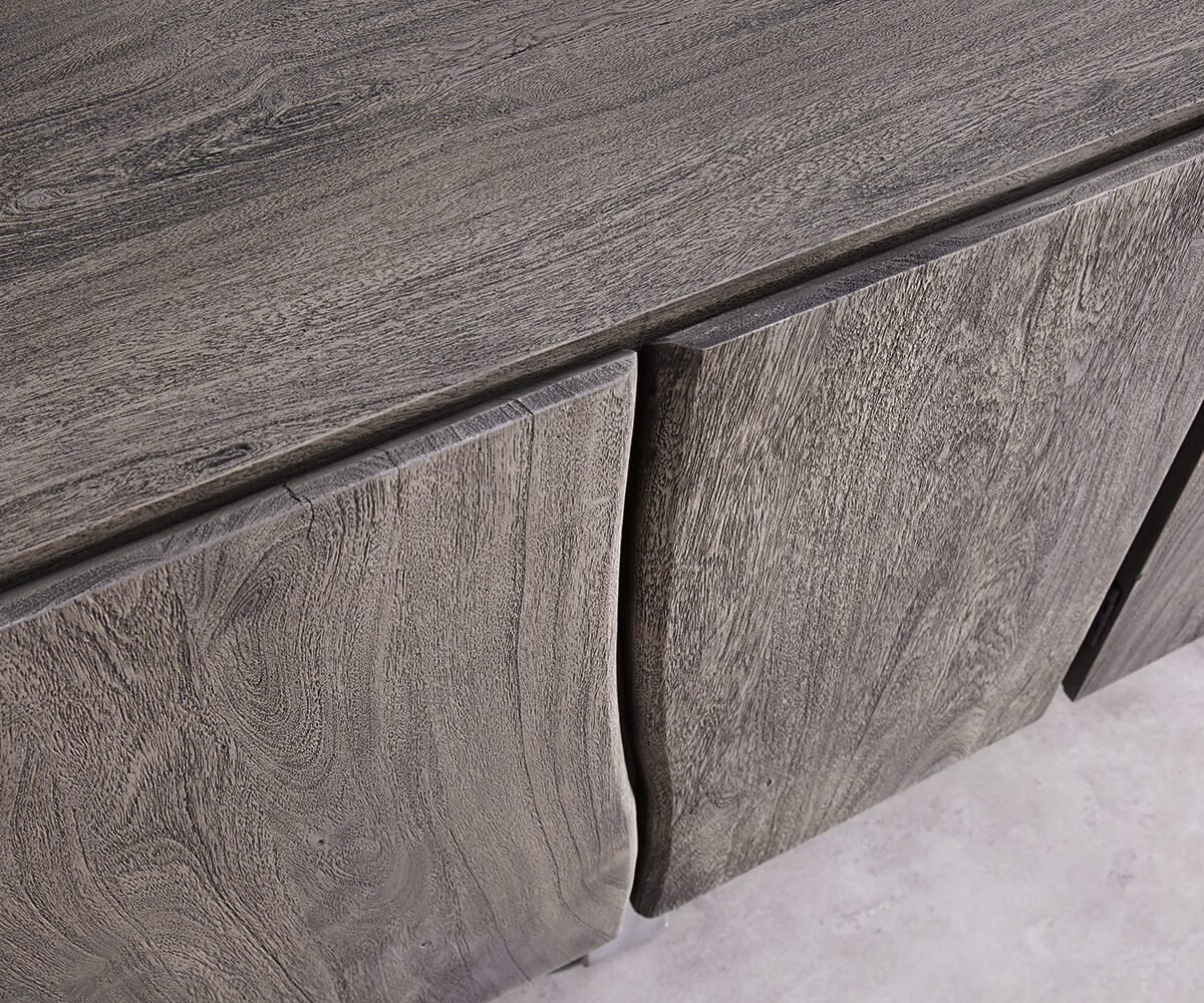 Dressoir Live-Edge 220 cm massief acacia platina 6 deuren 3