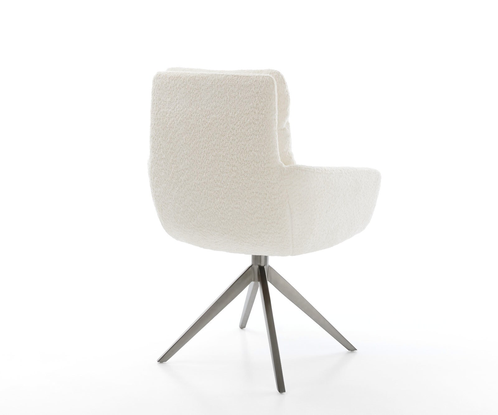 Draaistoel Abelia-Flex met armleuning bouclé wit kruisframe breed grafiet 360° draaibaar rocker-functie 4