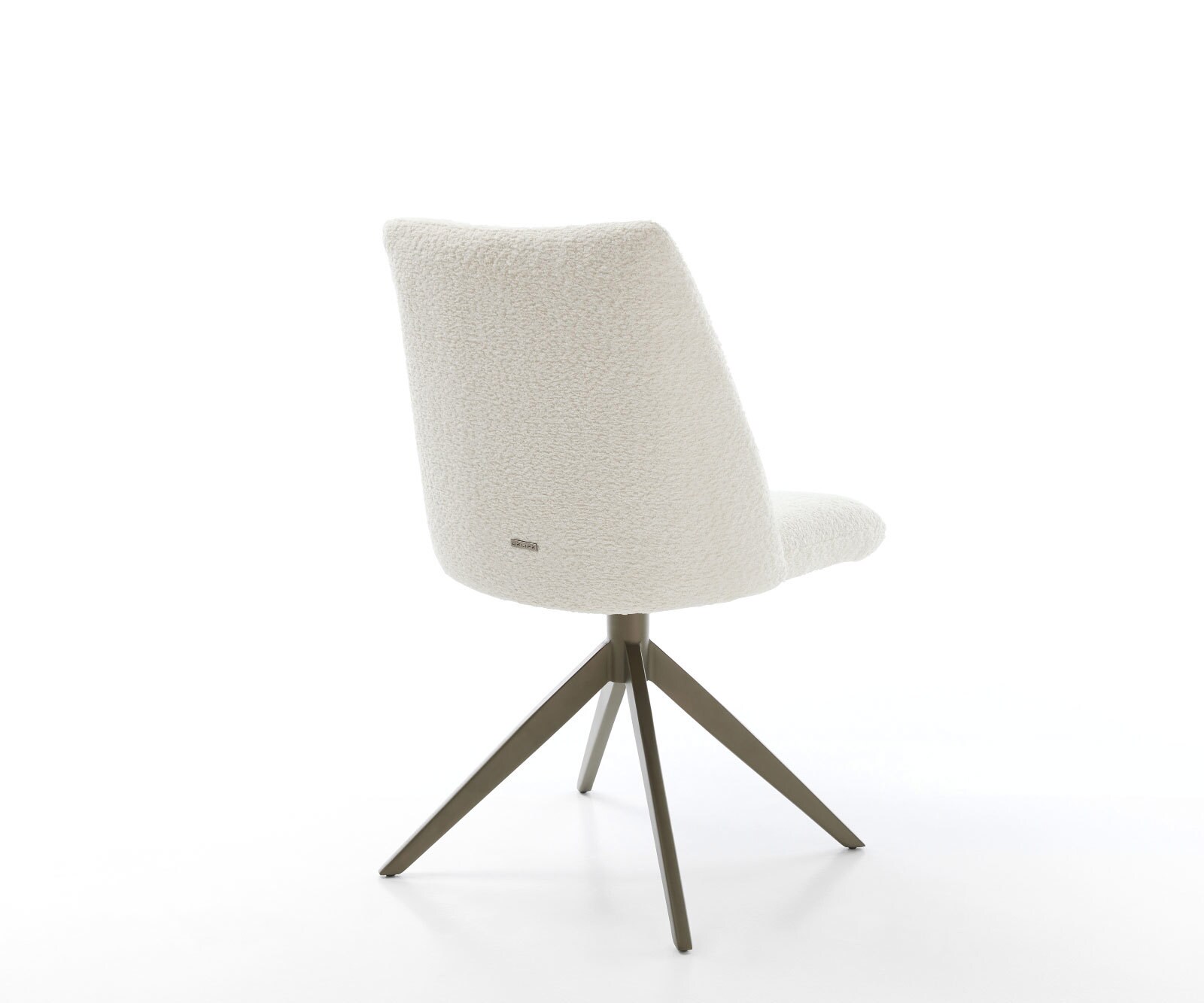 Draaistoel Elso-Flex bouclé wit kruisframe breed afwerking met titanium 360° draaibaar rocker-functie pocketveer kern 5