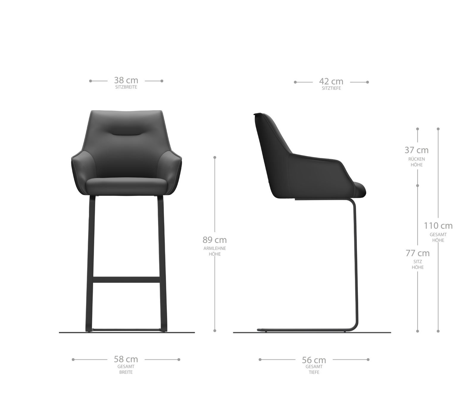 Barstoel Alja-Flex bouclé Wit Vrijstaand vlak Metaal Zwart pocketvering 3 Barstoel Alja-Flex bouclé Wit Vrijstaand vlak Metaal Zwart pocketvering 3
