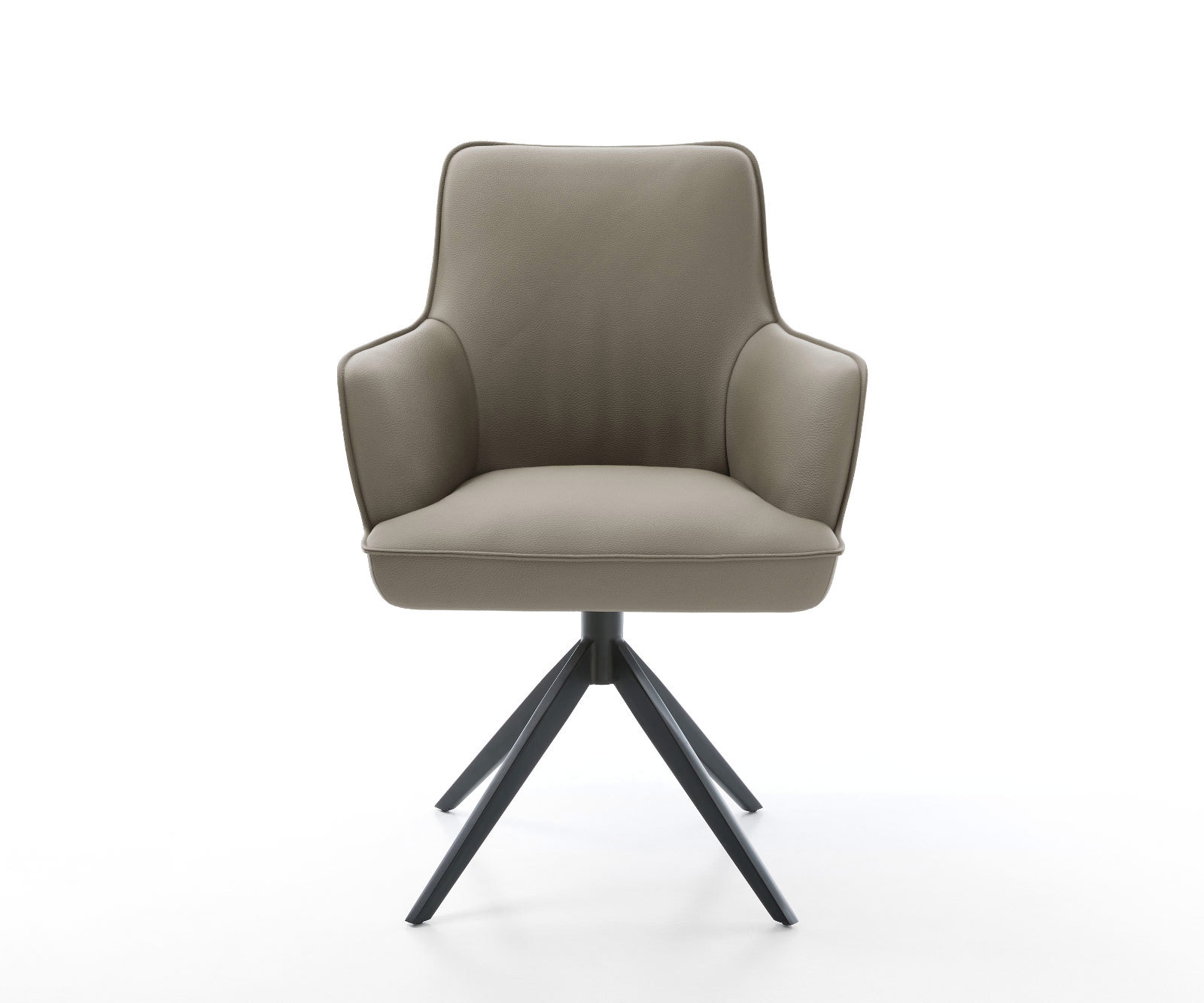 Draaistoel Heira-Flex met armleuning echt leer mud kruisframe breed zwart 360° draaibaar rocker-functie pocketveer kern 1 Draaistoel Heira-Flex met armleuning echt leer mud kruisframe breed zwart 360° draaibaar rocker-functie pocketveer kern 1