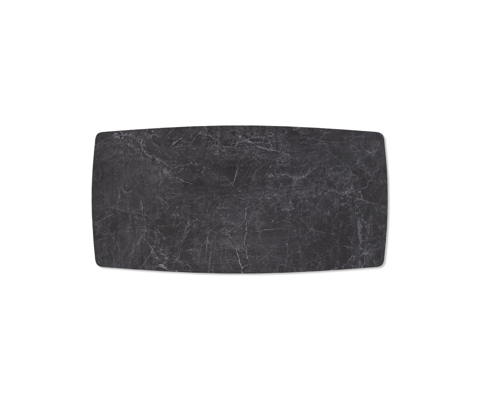Eettafel Edge Bootsform 200x100cm Laminam® keramiek grijs middenpoot vlak staal zwart 2 Eettafel Edge Bootsform 200x100cm Laminam® keramiek grijs middenpoot vlak staal zwart 2