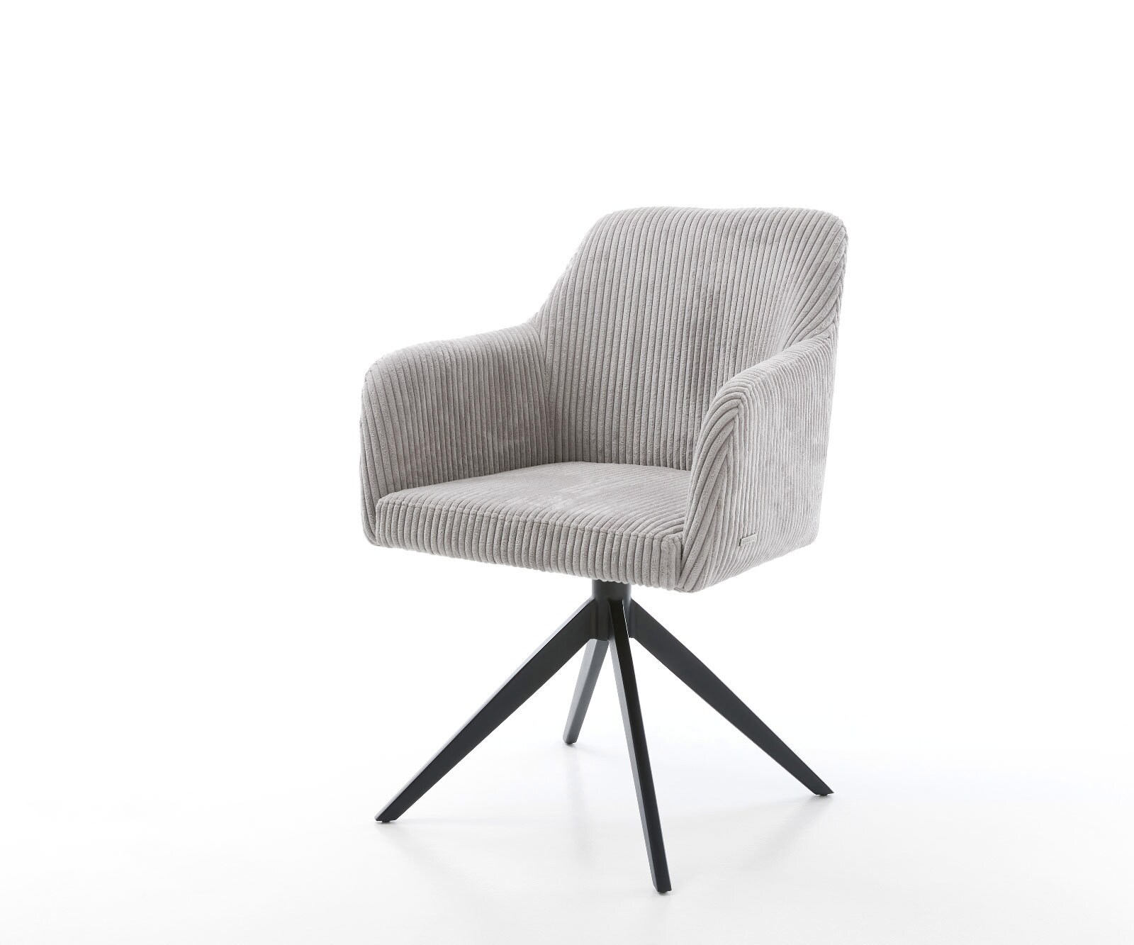 Draaistoel Greg-Flex koord zilver grijs kruisframe breed zwart 360° draaibaar rocker-functie pocketveer kern