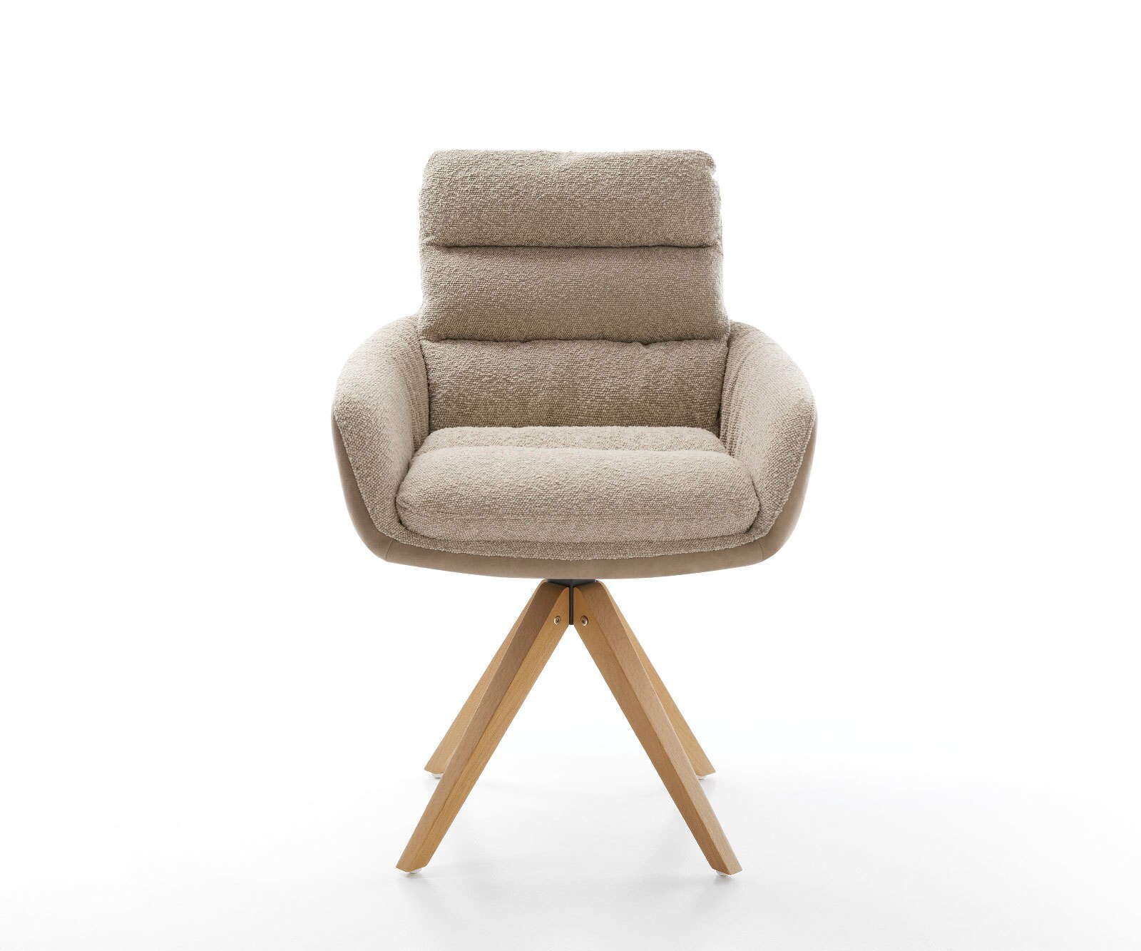 Draaistoel Abelia-Flex met armleuning materiaalmix mud houten frame hoekig wit 180° draaibaar 1 Draaistoel Abelia-Flex met armleuning materiaalmix mud houten frame hoekig wit 180° draaibaar 1