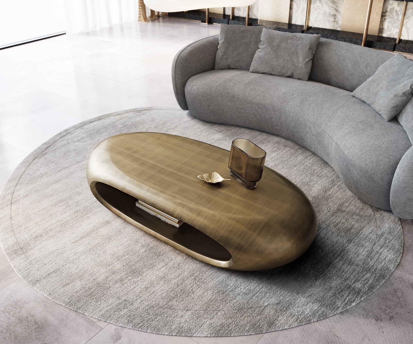 Salontafel Sinor 140x65 cm Metallic Goud 4 Salontafel Sinor 140x65 cm Metallic Goud 4