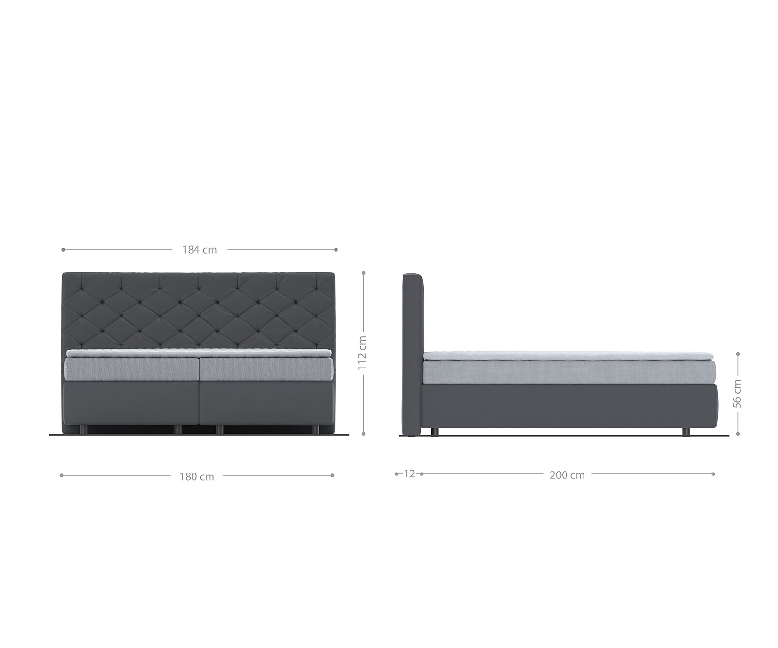 Boxspringbed Dream-Great 180x200 microvezel grijs 4