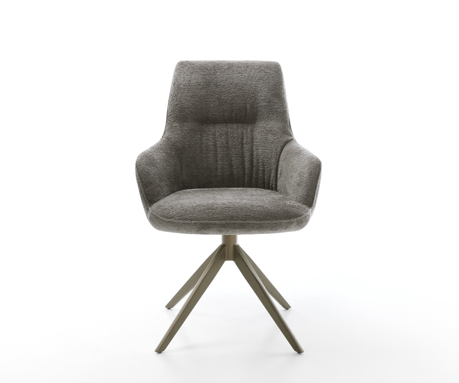 Draaistoel Zelia-Flex met armleuning bouclé zacht mud kruisframe breed afwerking met titanium 360° draaibaar rocker-functie pocketveer kern 2