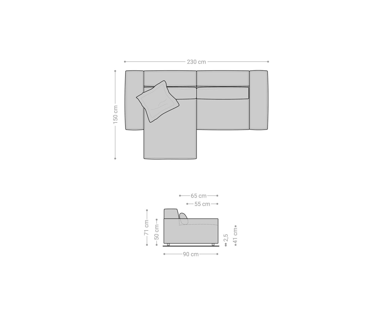 Hoekbank Sirpio 230x150 cm microvezel kaki bruin variabele rugleuning 7