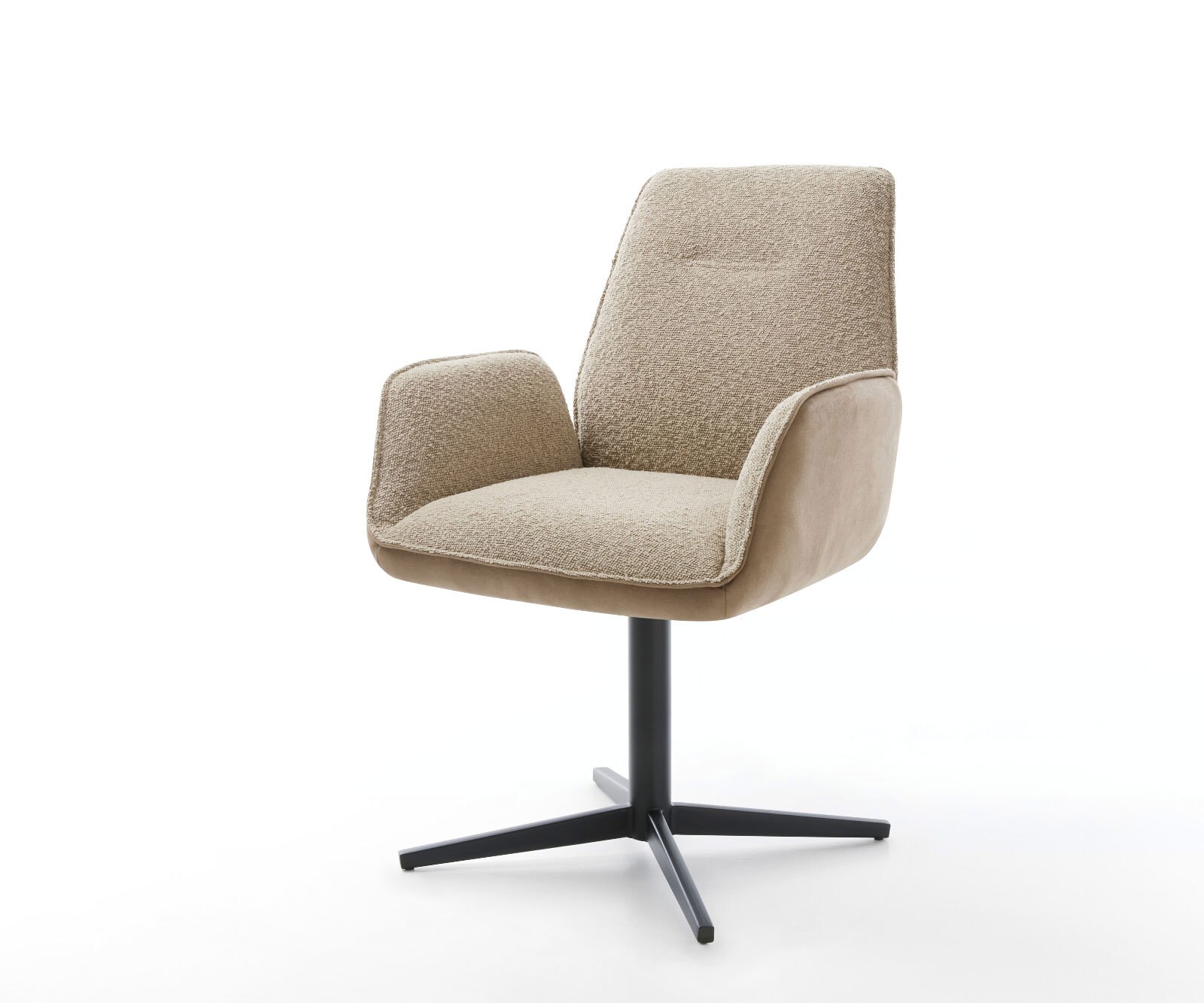 Draaistoel Zoa-Flex materiaalmix mud kruispoot zwart 360° draaibaar pocketveer kern 1