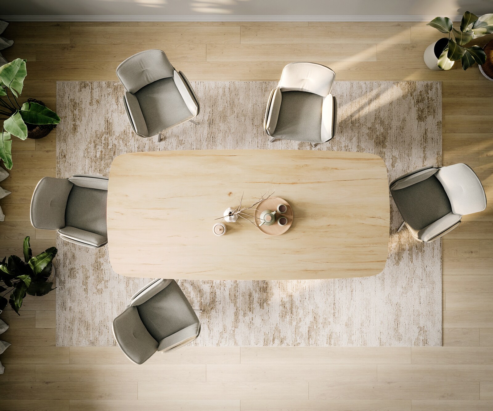 Eettafel Edge Boot 260x120 cm Keramiek Laminam® Sabbia Eichefarbig Zenthara hoekig Roestvrij staal 6