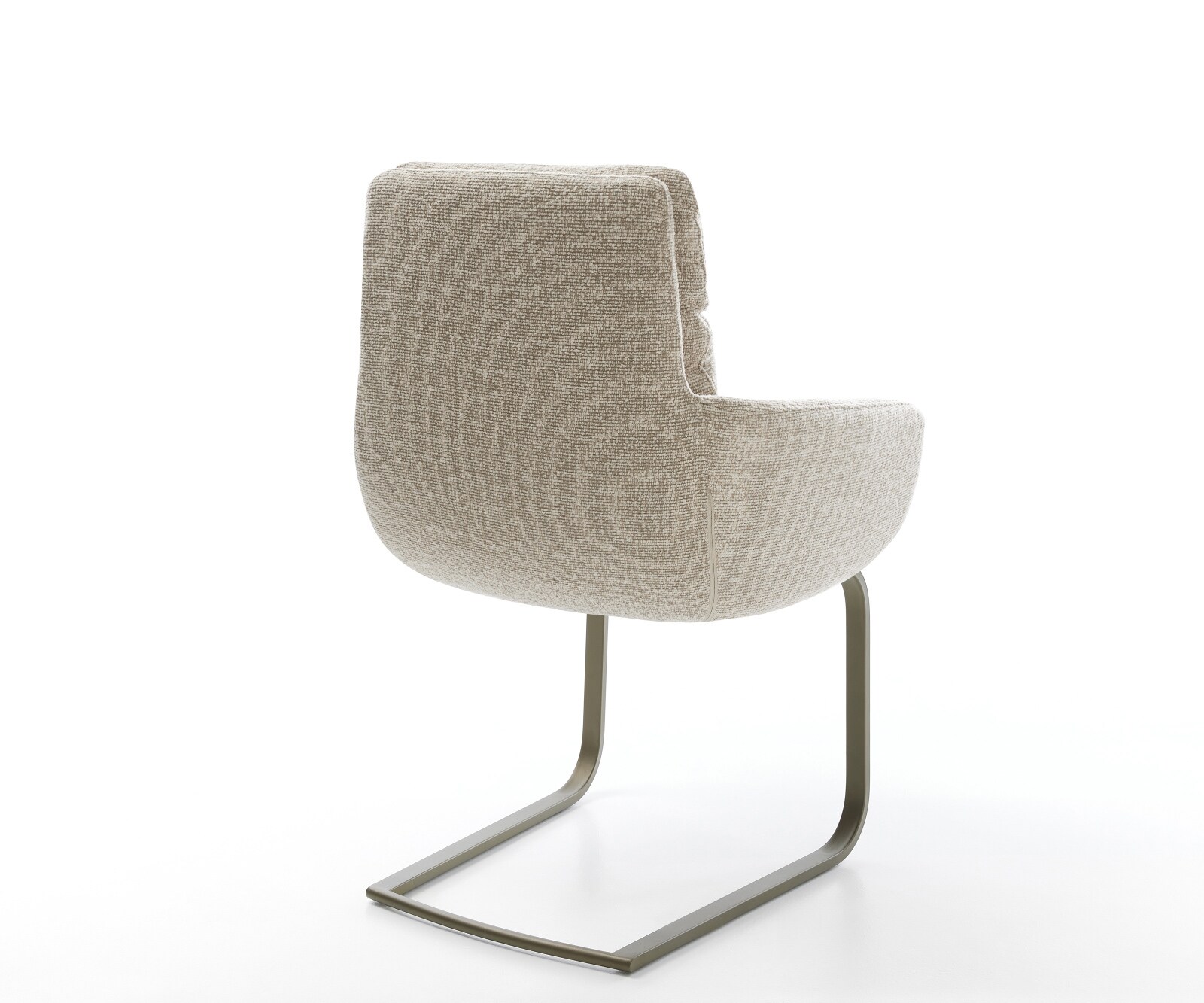 Sledemodel Abelia-Flex met armleuning geweven stof beige sledemodel vlak afwerking met titanium 5