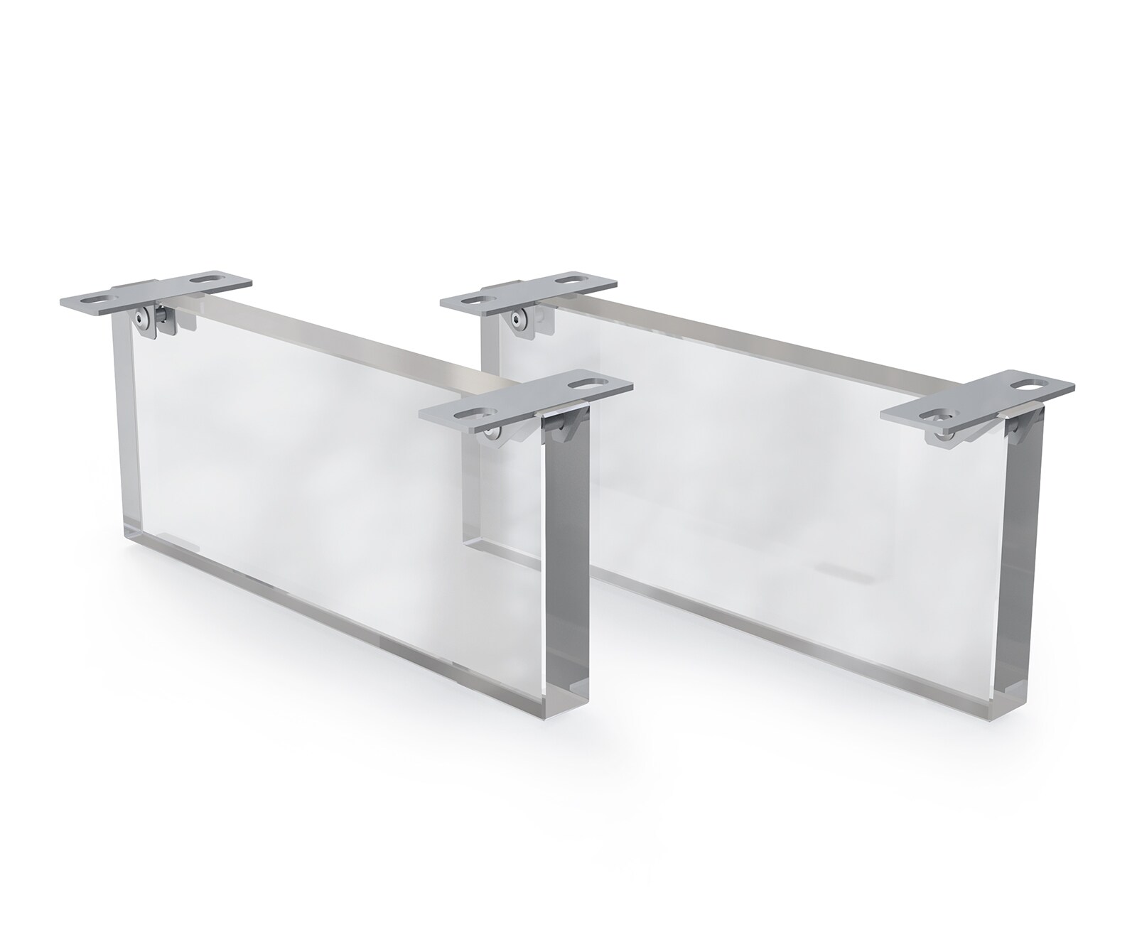 Fuß Schwebeoptik 20 cm Acrylglas für Kastenmöbel der Tiefe 60 cm (2er Set)