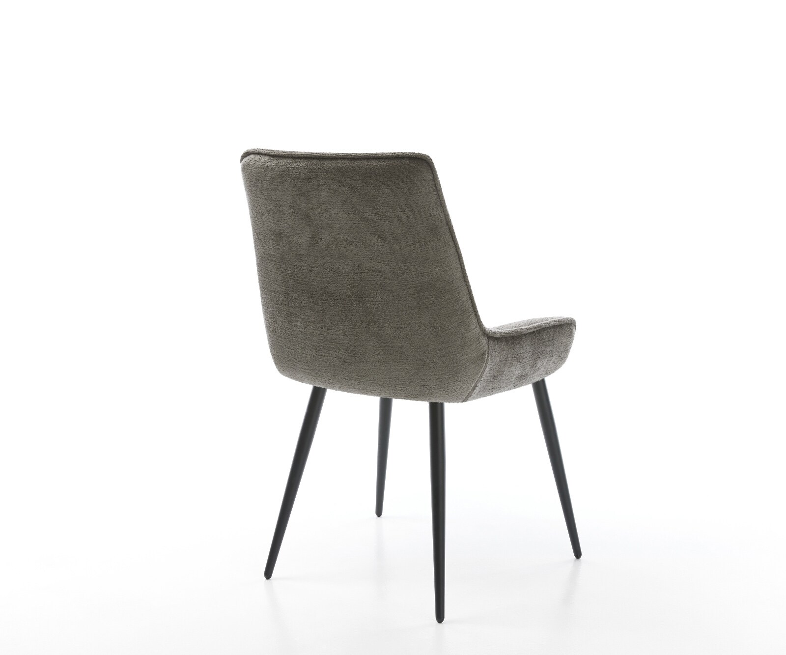 Eetkamerstoel Taimi-Flex bouclé zacht mud 4-poot conisch zwart 5