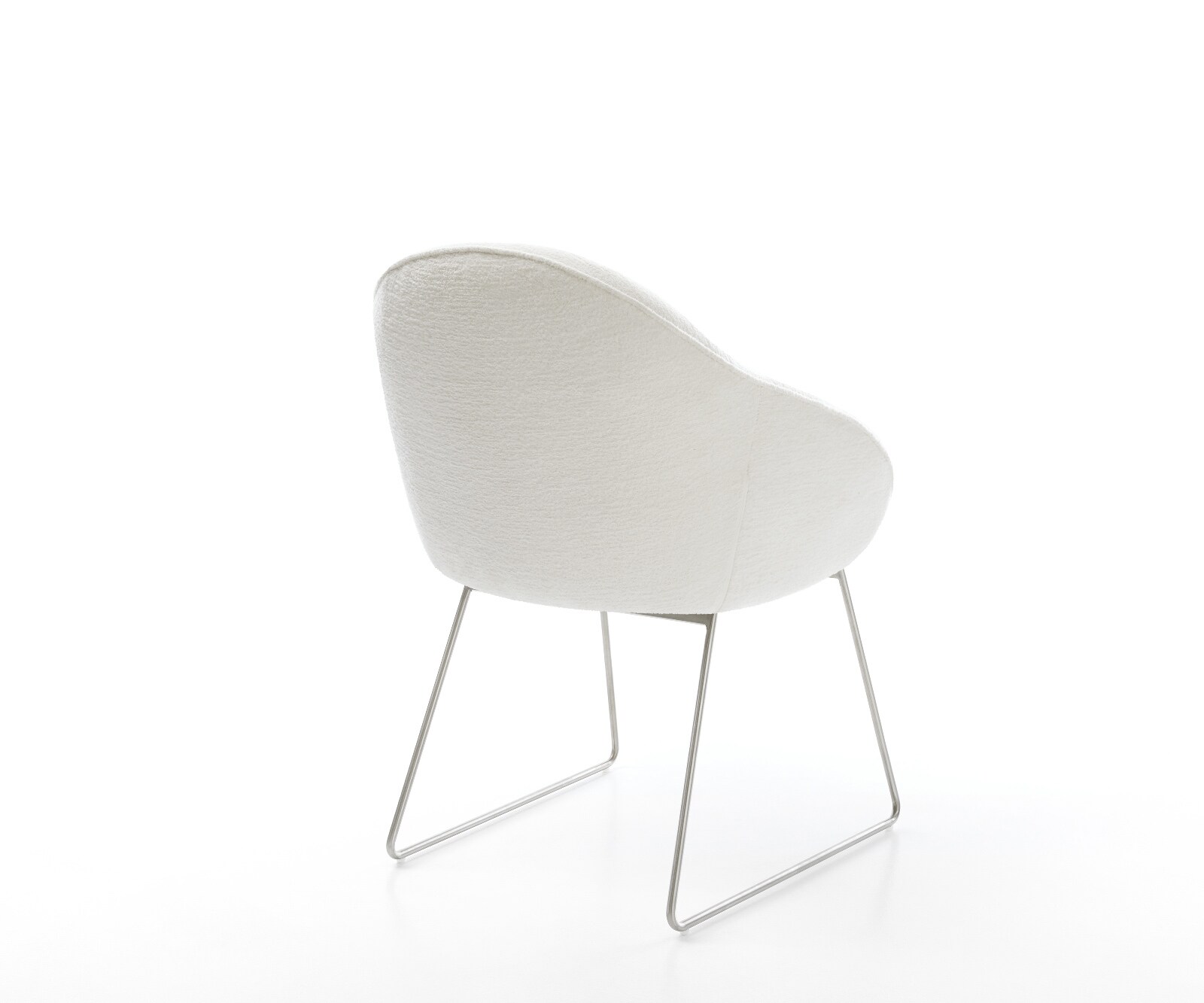 Eetkamerstoel Gaio-Flex bouclé zacht beige slipframe roestvrij staal 4
