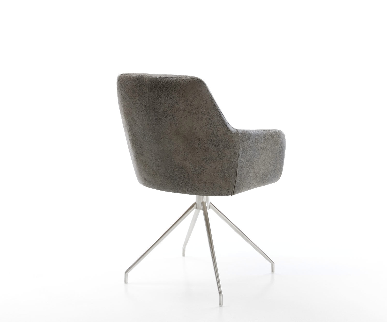 Eetkamerstoel Pejo-Flex microvelours grijs antiek kruisframe conisch roestvrij staal pocketveer kern 4 Eetkamerstoel Pejo-Flex microvelours grijs antiek kruisframe conisch roestvrij staal pocketveer kern 4