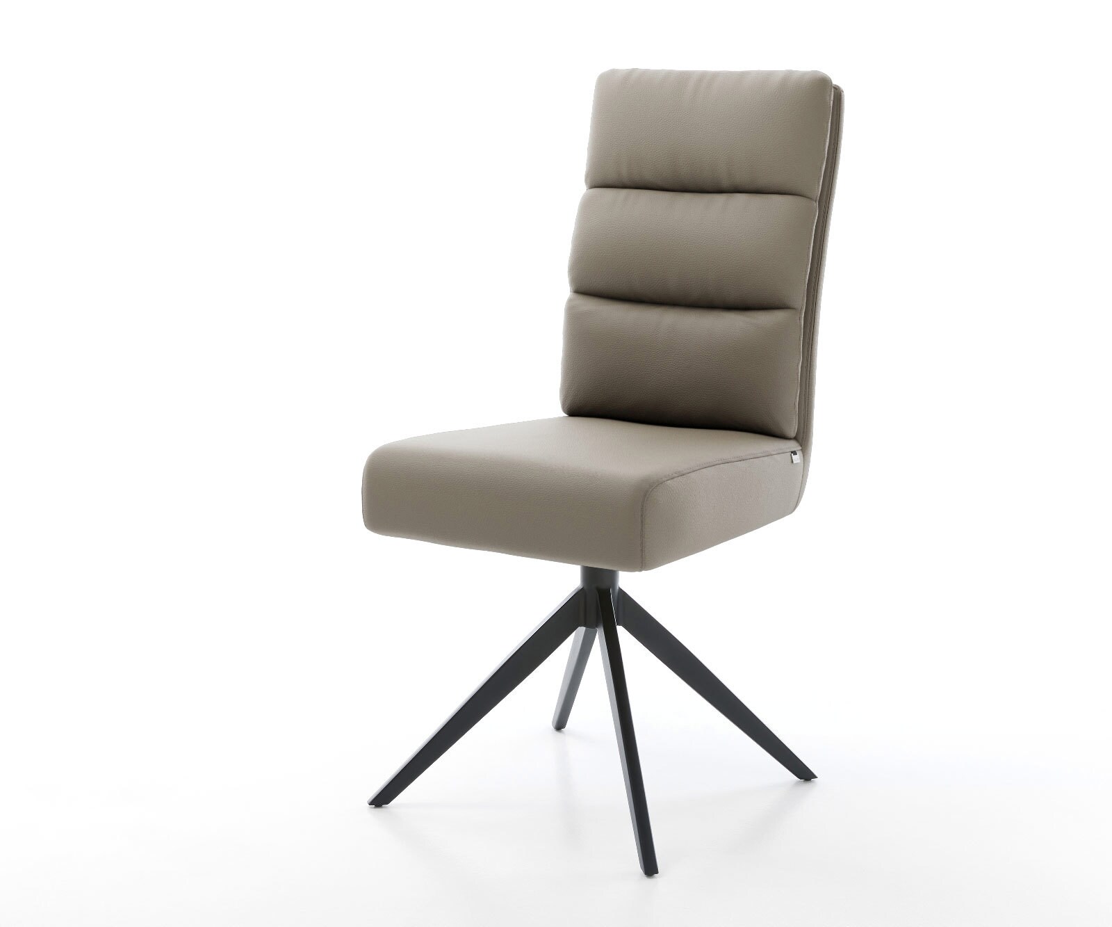 Draaistoel Pela-Flex echt leer mud kruisframe breed zwart 360° draaibaar rocker-functie pocketveer kern