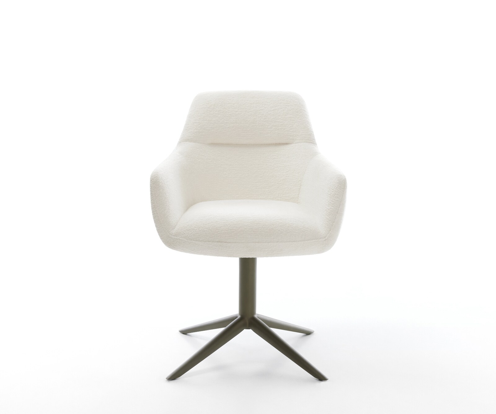 Draaistoel Pejo-Flex bouclé zacht beige kruispoot afwerking met titanium 360° draaibaar rocker-functie pocketveer kern 1