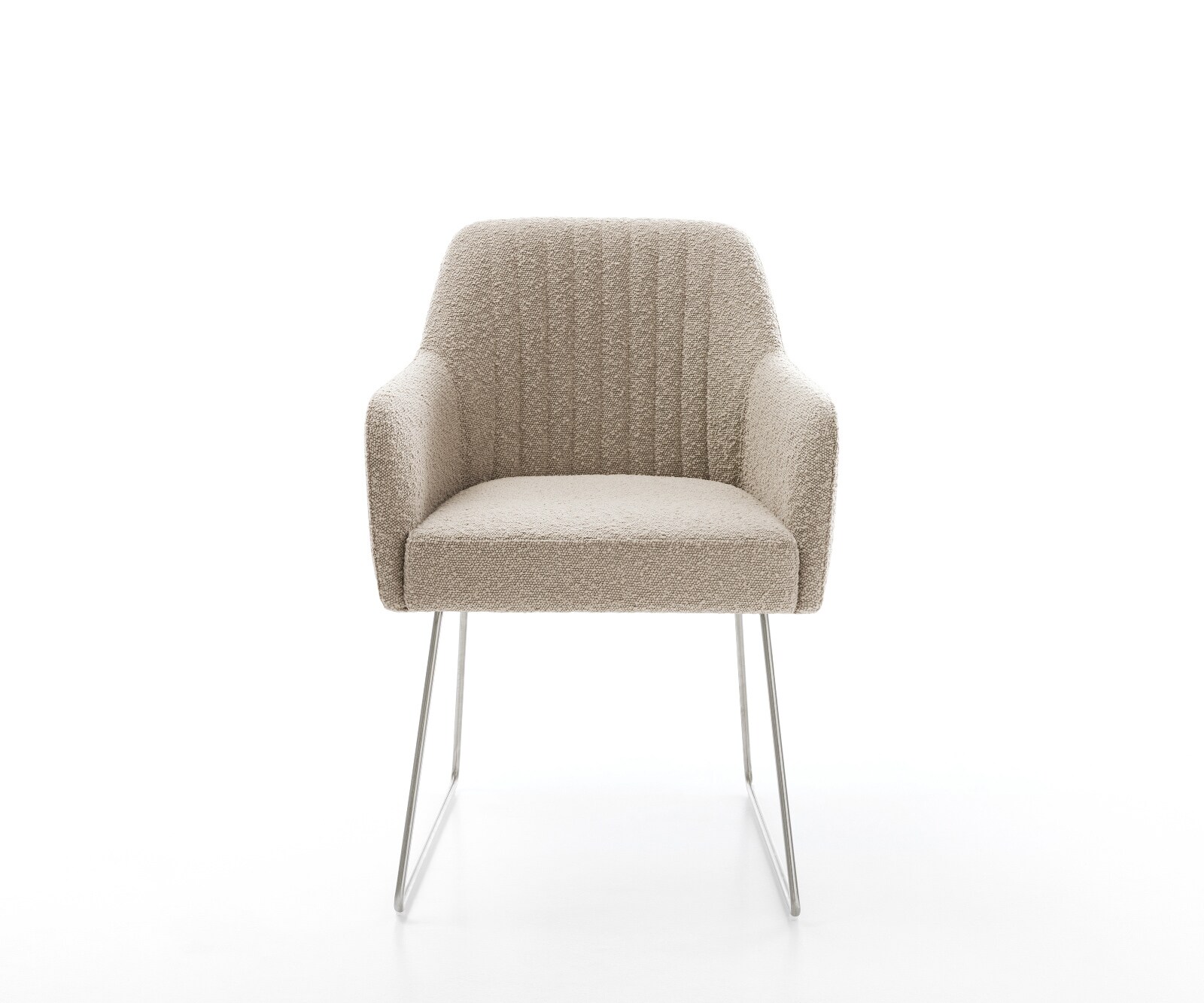 Eetkamerstoel Greg-Flex bouclé mud slipframe roestvrij staal pocketveer kern 1