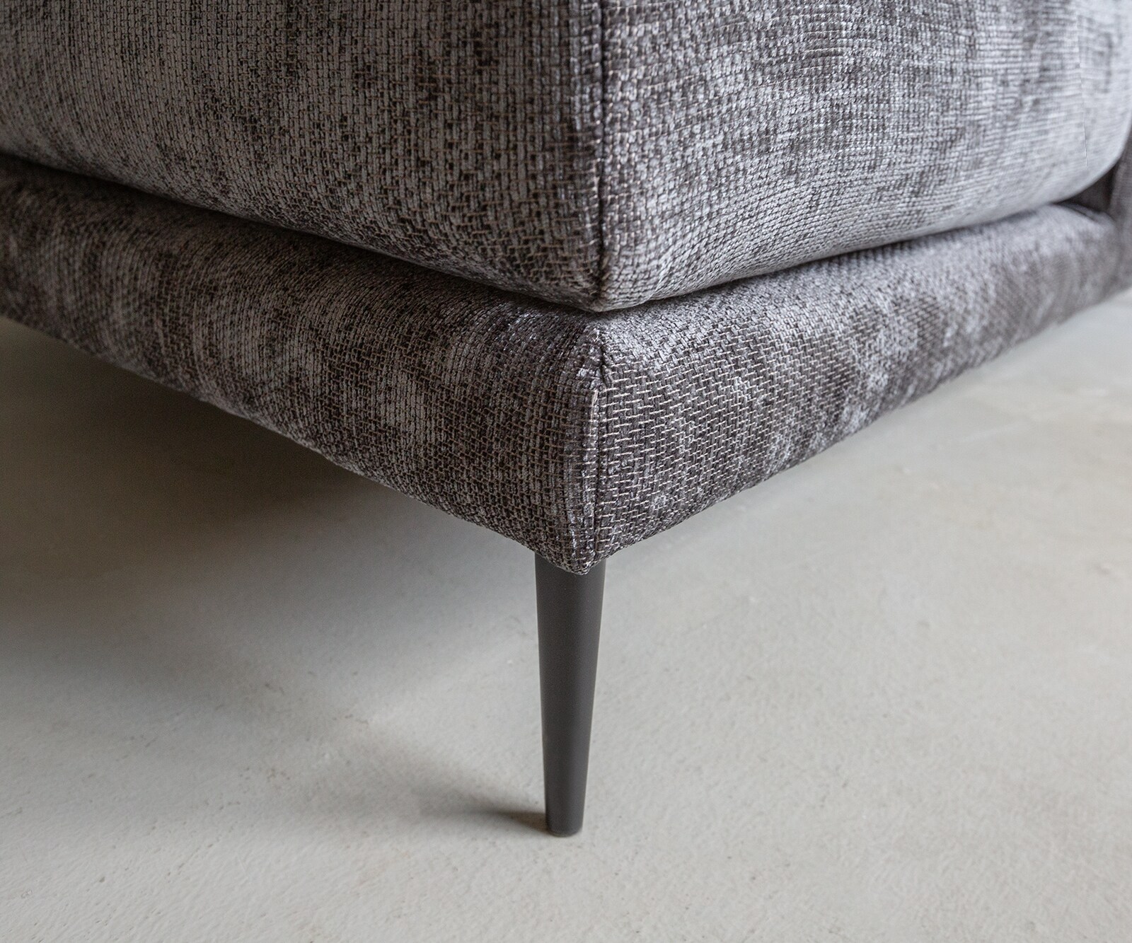 Hoekbank Sottil 290 x 165cm Chenille antraciet recamiere links 4