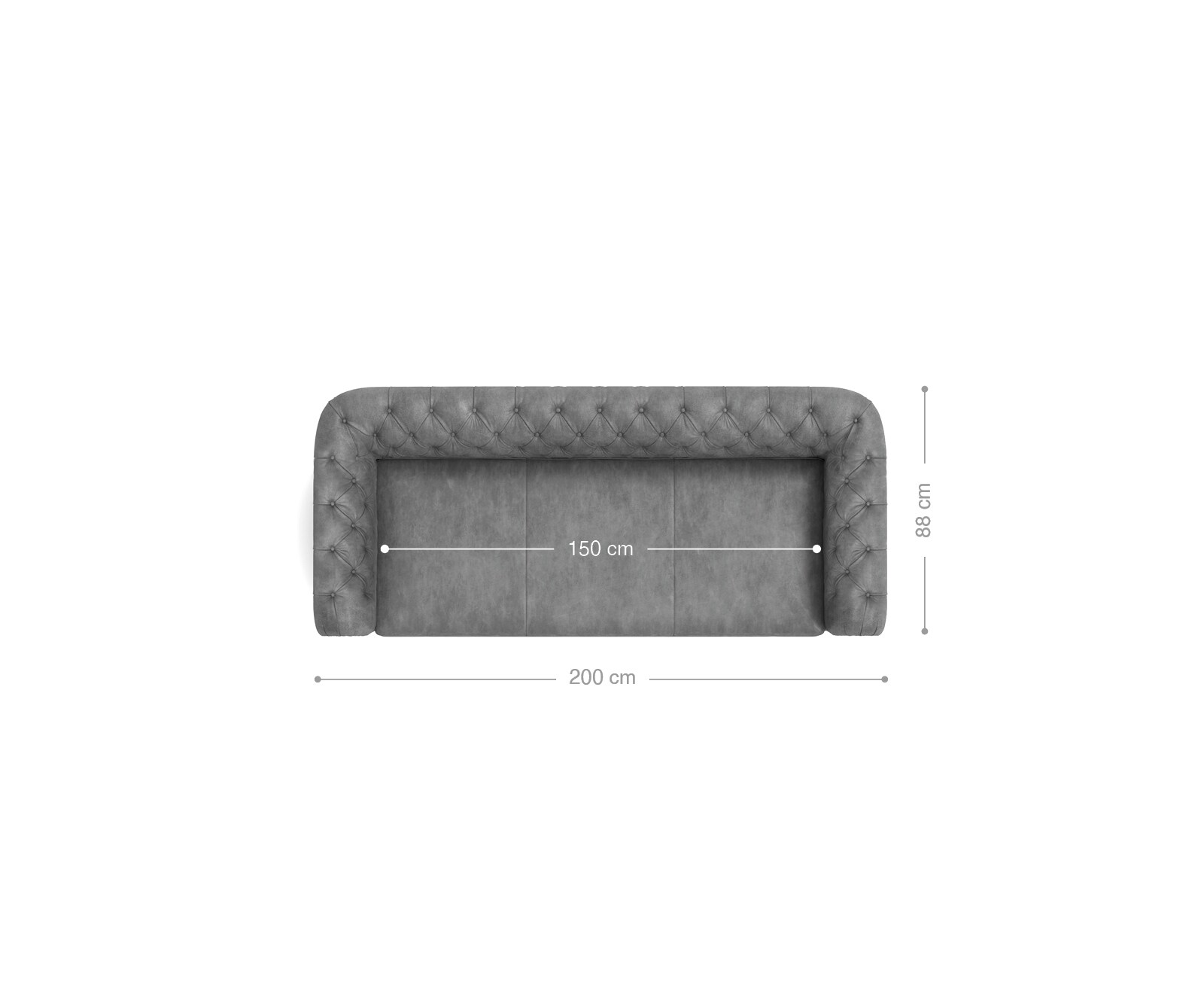 Bank Chesterfield 200x88 taupe suède-look 3-zitsbank 6